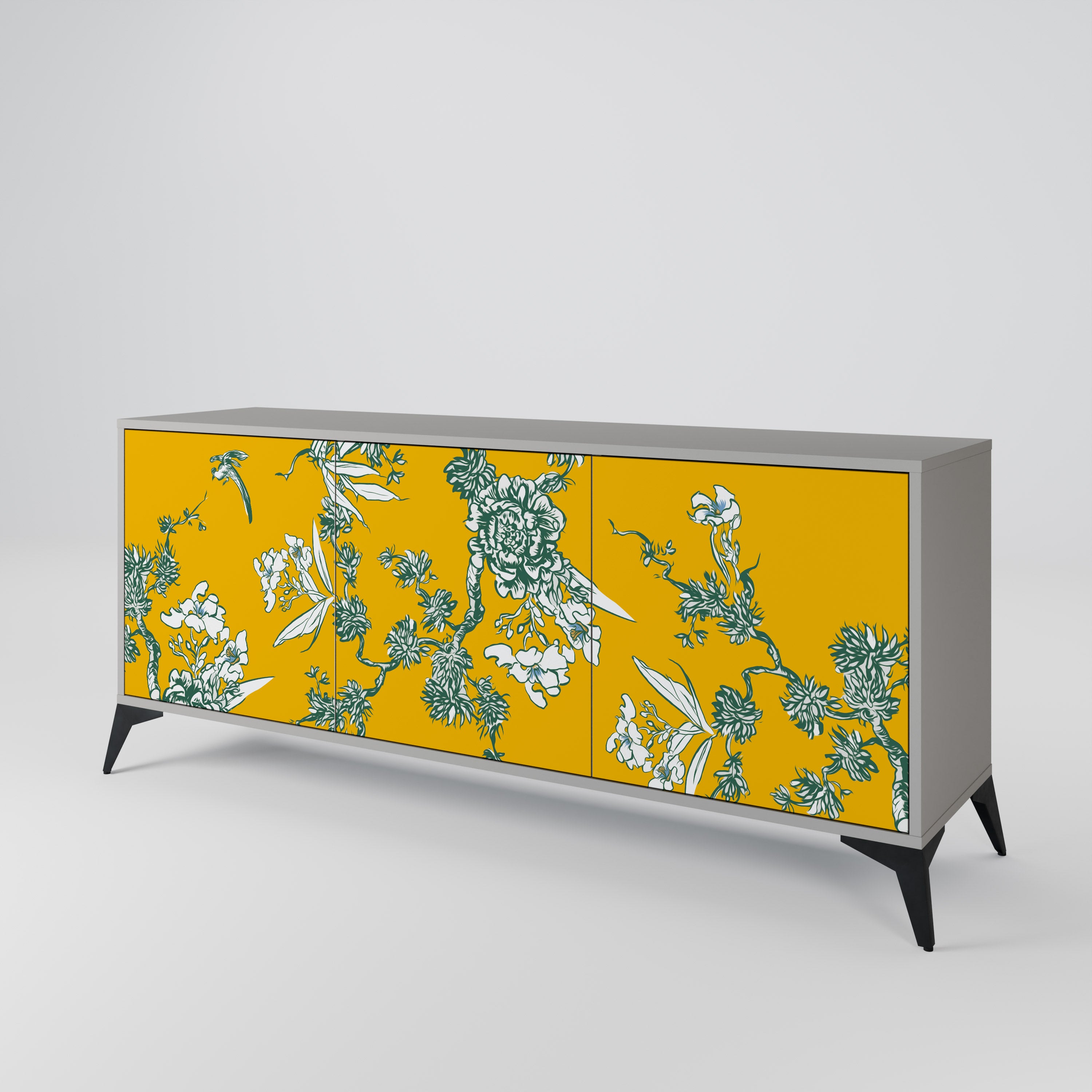 YELLOW CHINOISERIE Komoda 3-drzwiowa korpus Szary