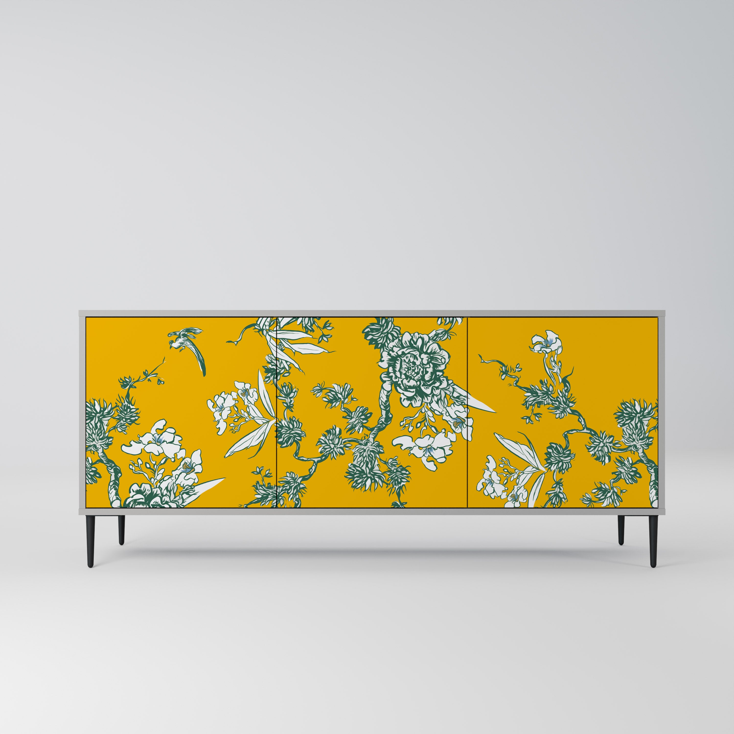 YELLOW CHINOISERIE Komoda 3-drzwiowa korpus Szary