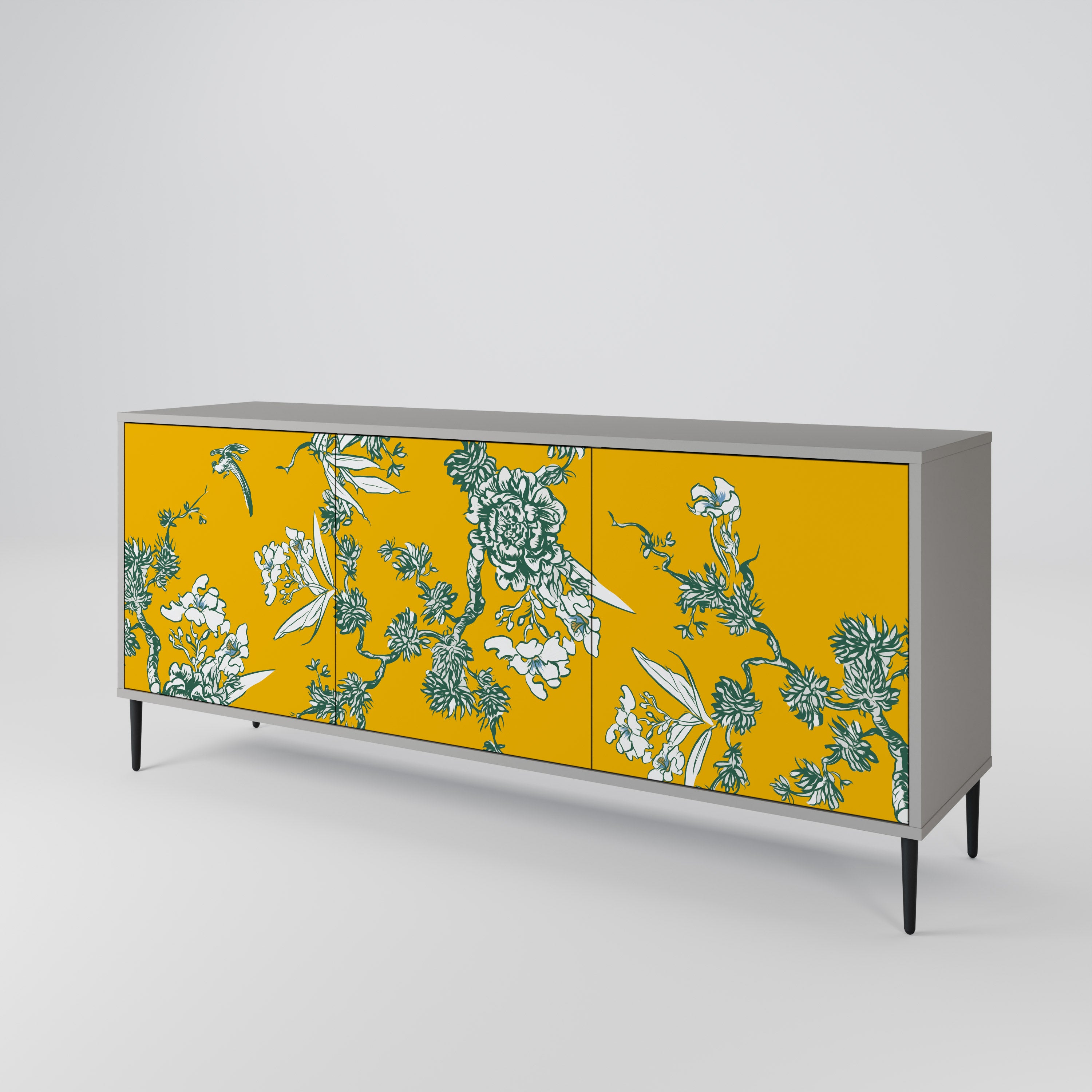 YELLOW CHINOISERIE Komoda 3-drzwiowa korpus Szary