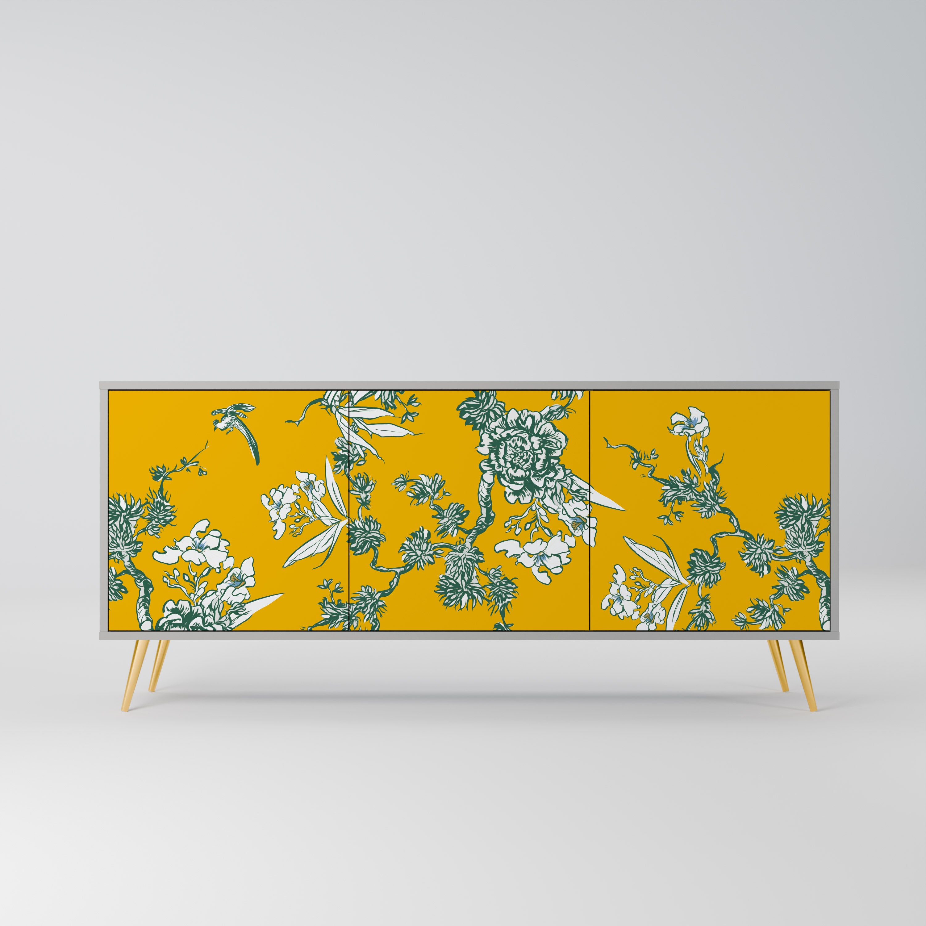 YELLOW CHINOISERIE Komoda 3-drzwiowa korpus Szary