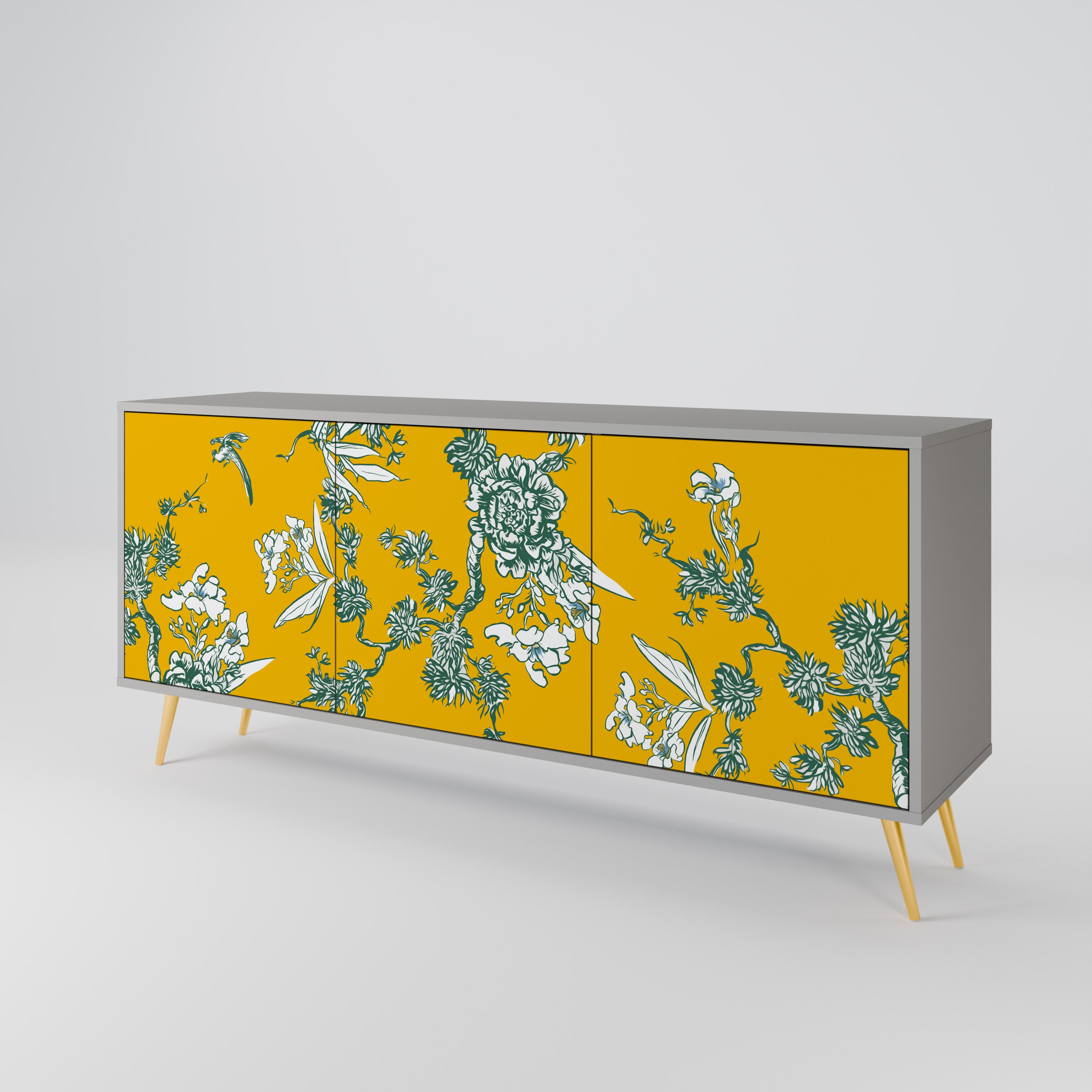 YELLOW CHINOISERIE Komoda 3-drzwiowa korpus Szary