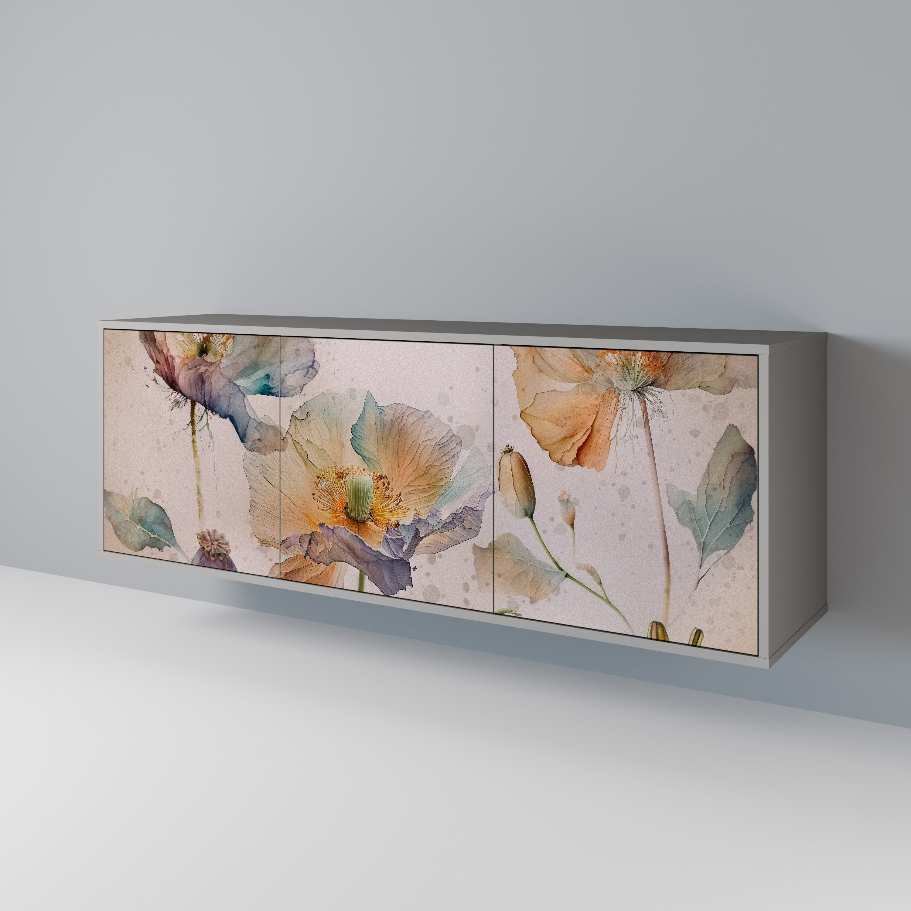SOFTEN POPPY Komoda 3-drzwiowa korpus Szary