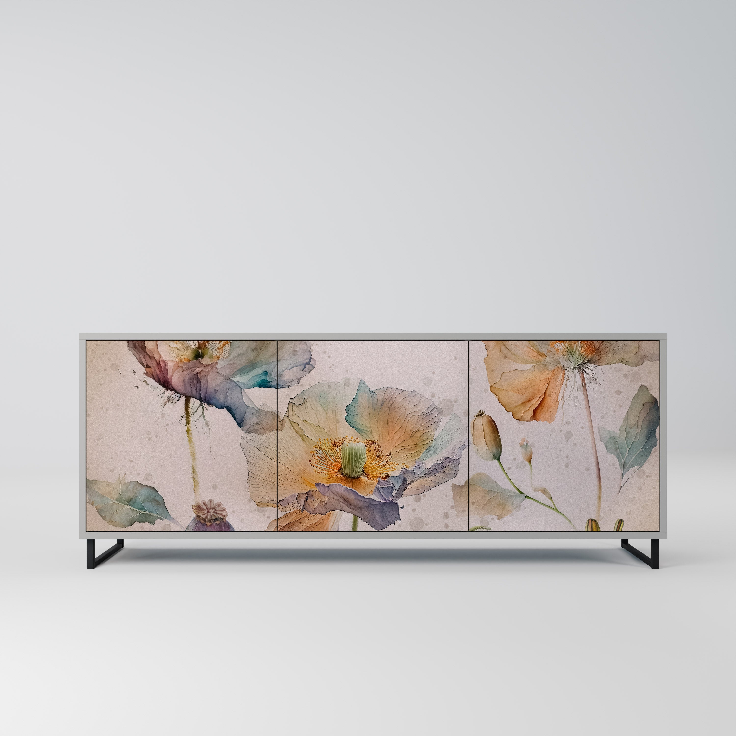 SOFTEN POPPY Komoda 3-drzwiowa korpus Szary