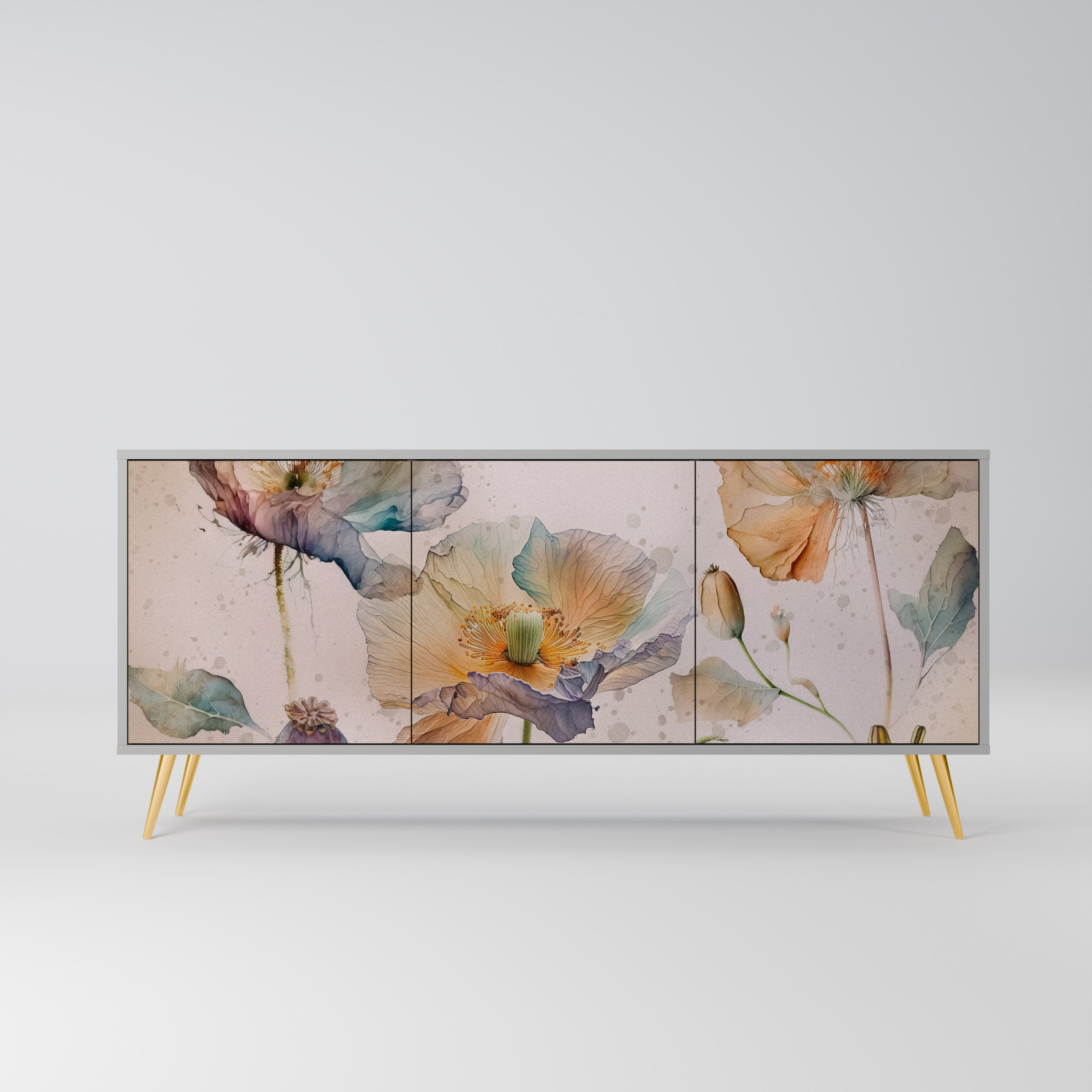 SOFTEN POPPY Komoda 3-drzwiowa korpus Szary