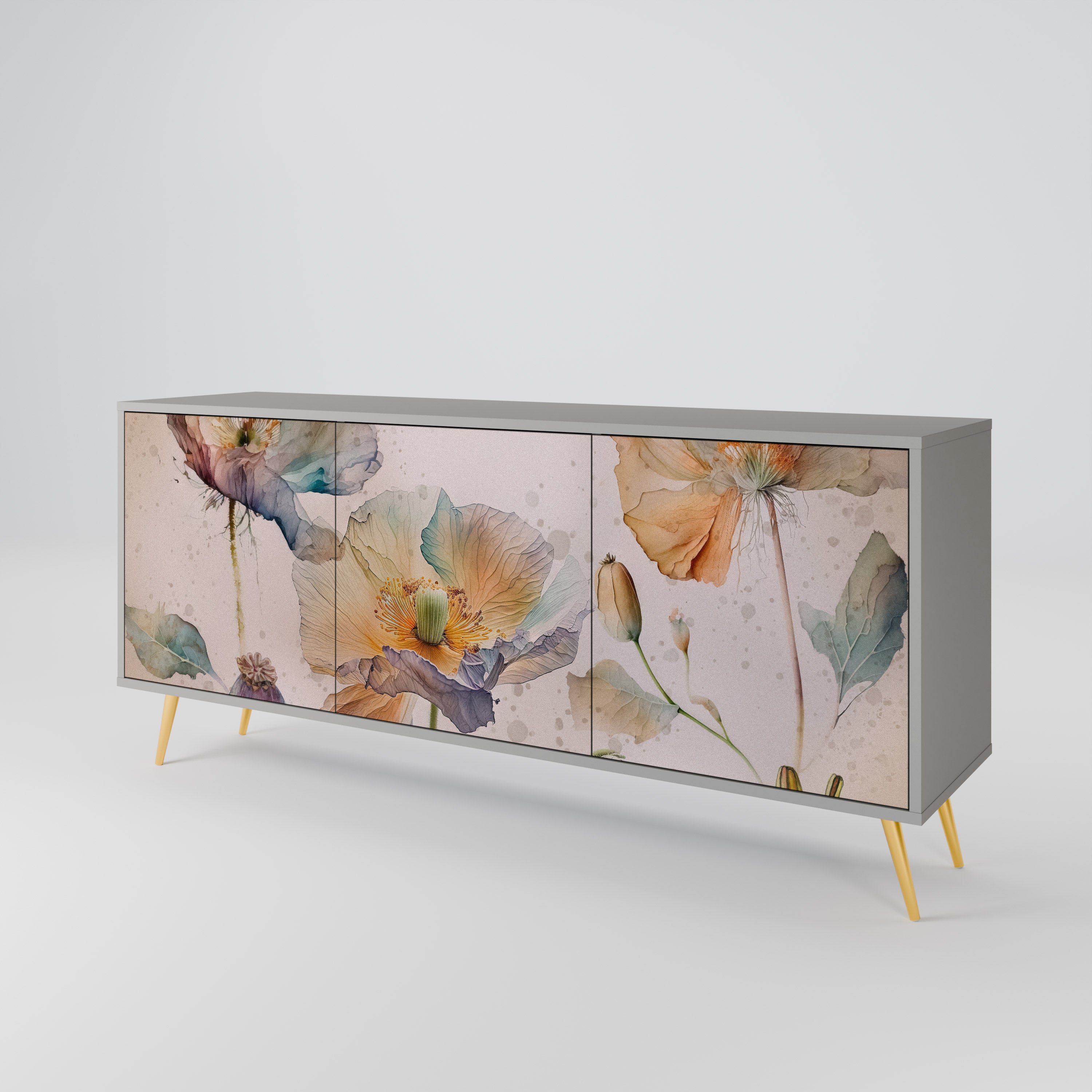SOFTEN POPPY Komoda 3-drzwiowa korpus Szary