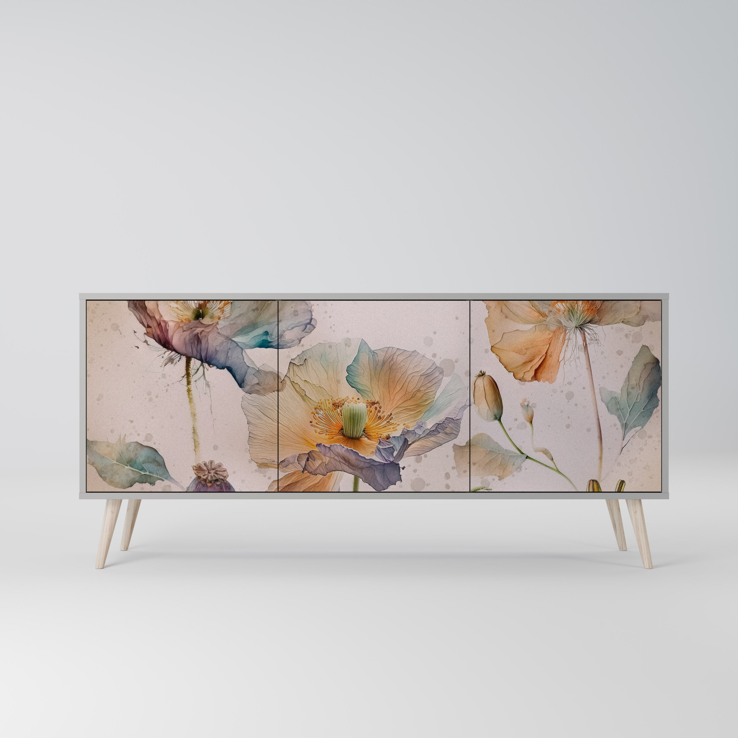 SOFTEN POPPY Komoda 3-drzwiowa korpus Szary