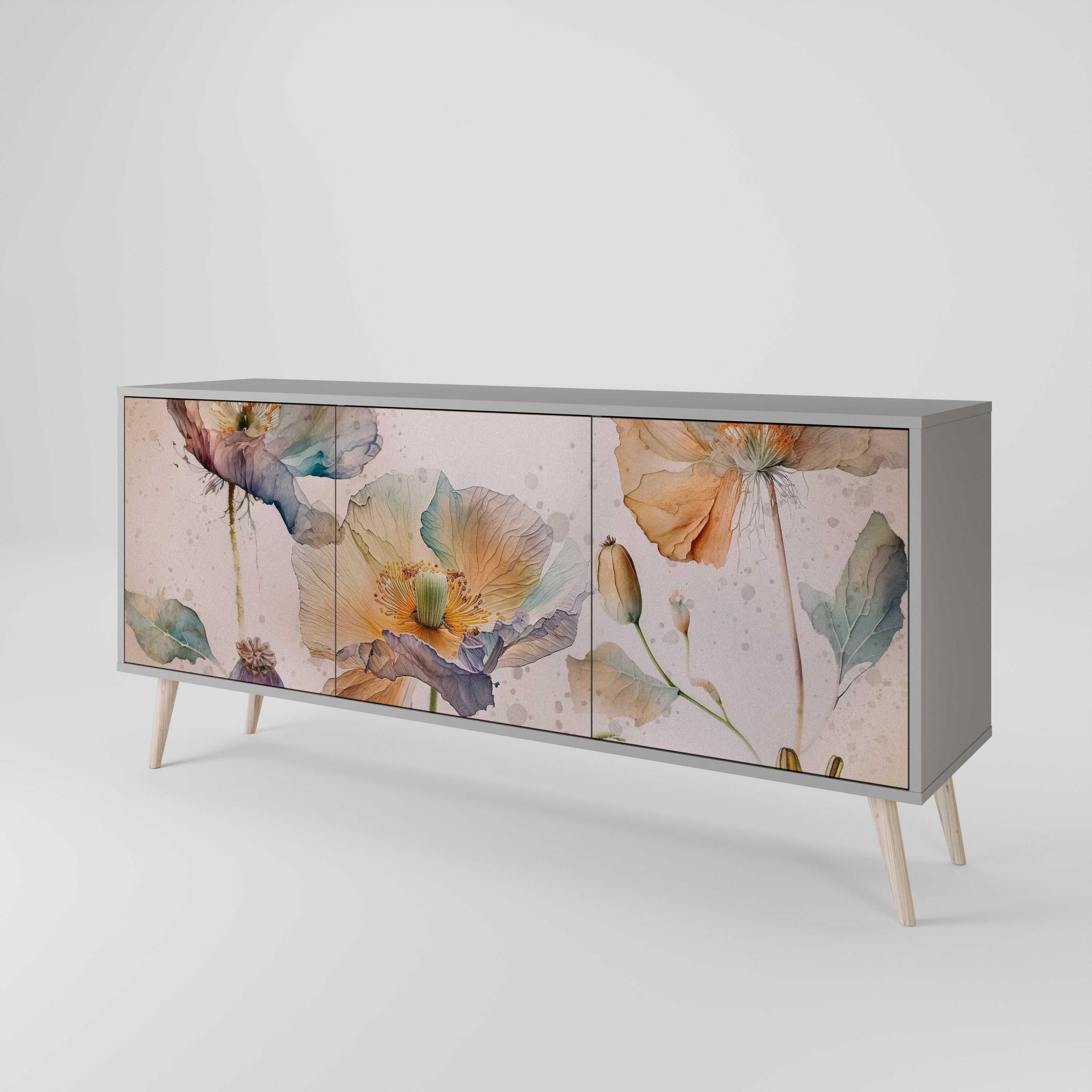 SOFTEN POPPY Komoda 3-drzwiowa korpus Szary