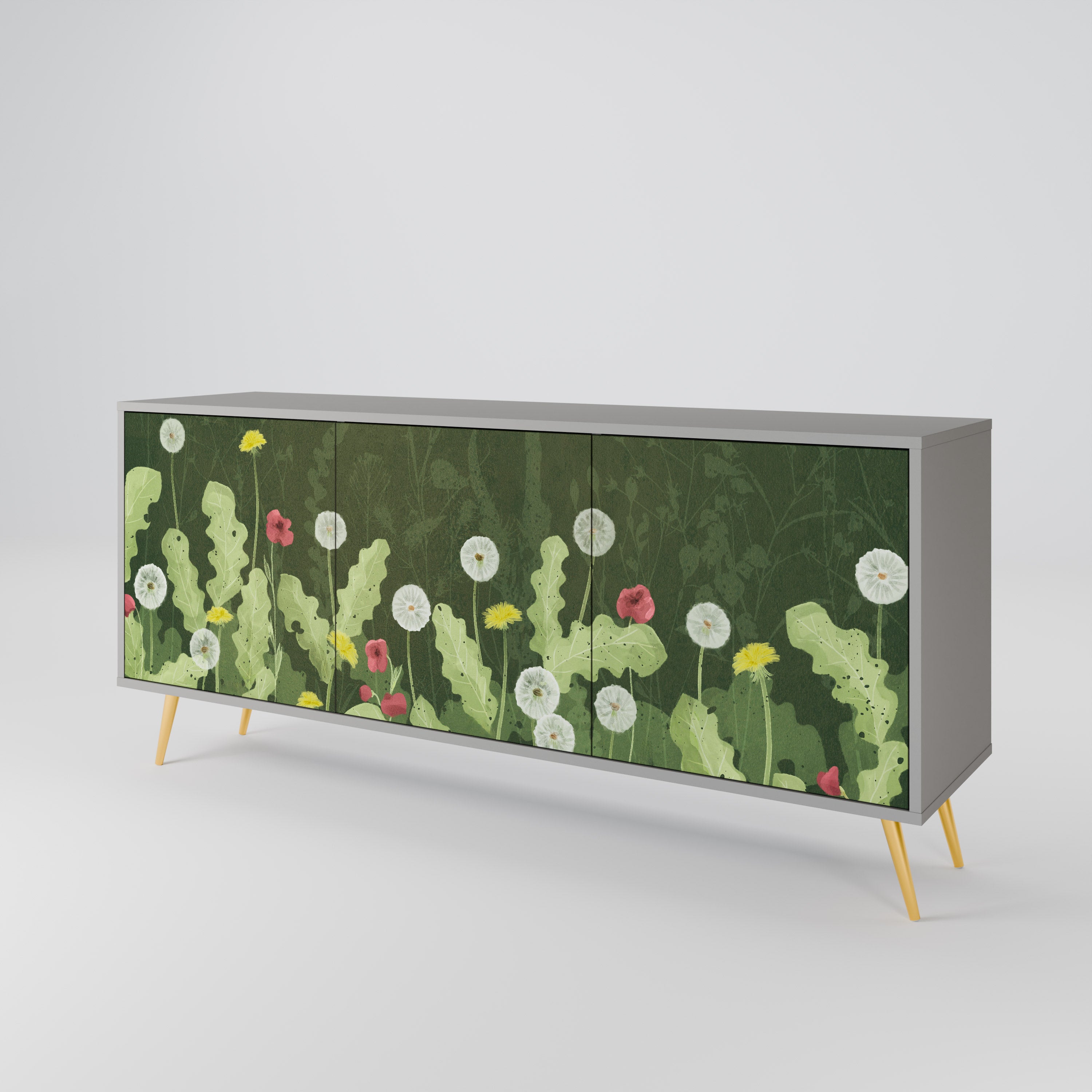 DANDELION AMUSE Komoda 3-drzwiowa korpus Szary