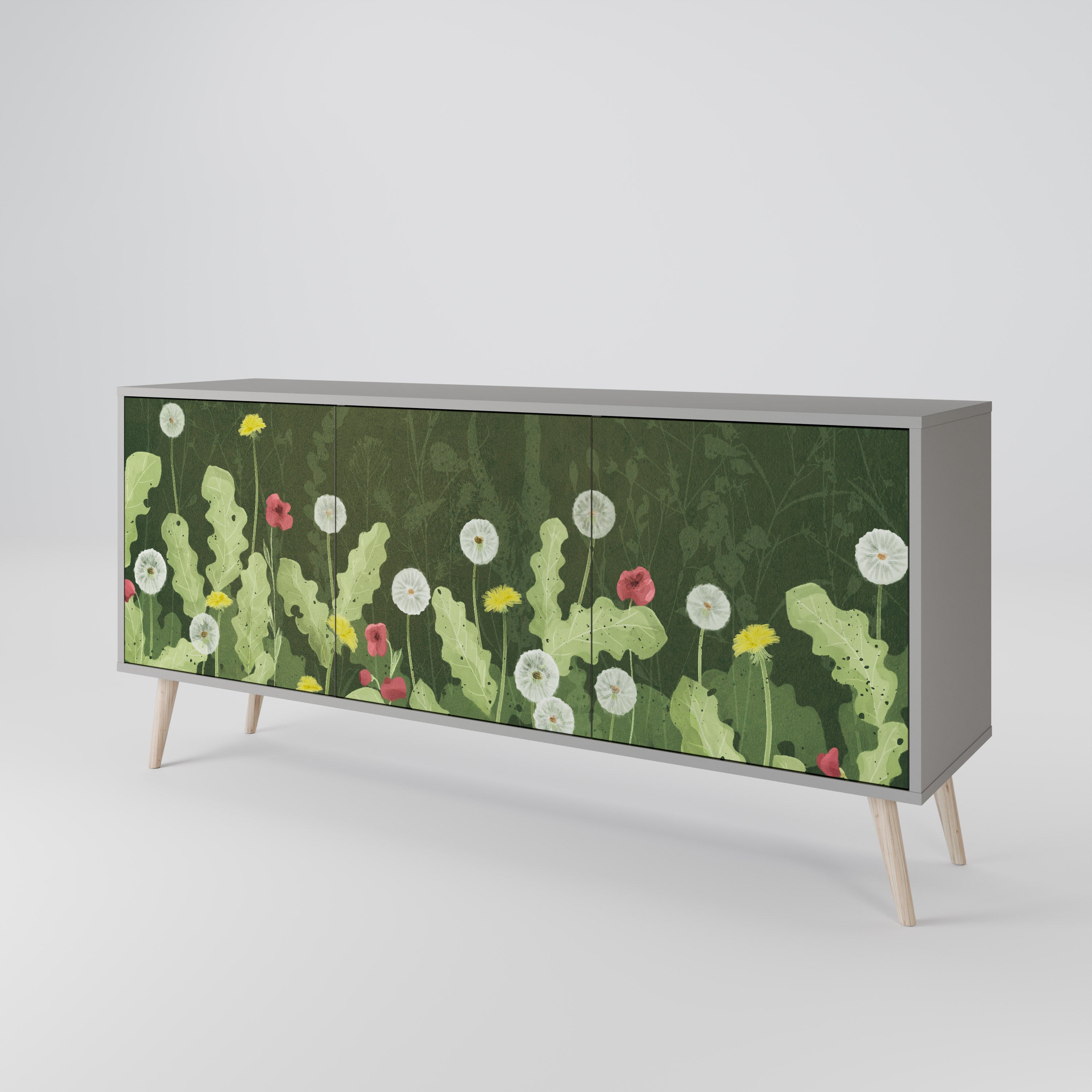 DANDELION AMUSE Komoda 3-drzwiowa korpus Szary