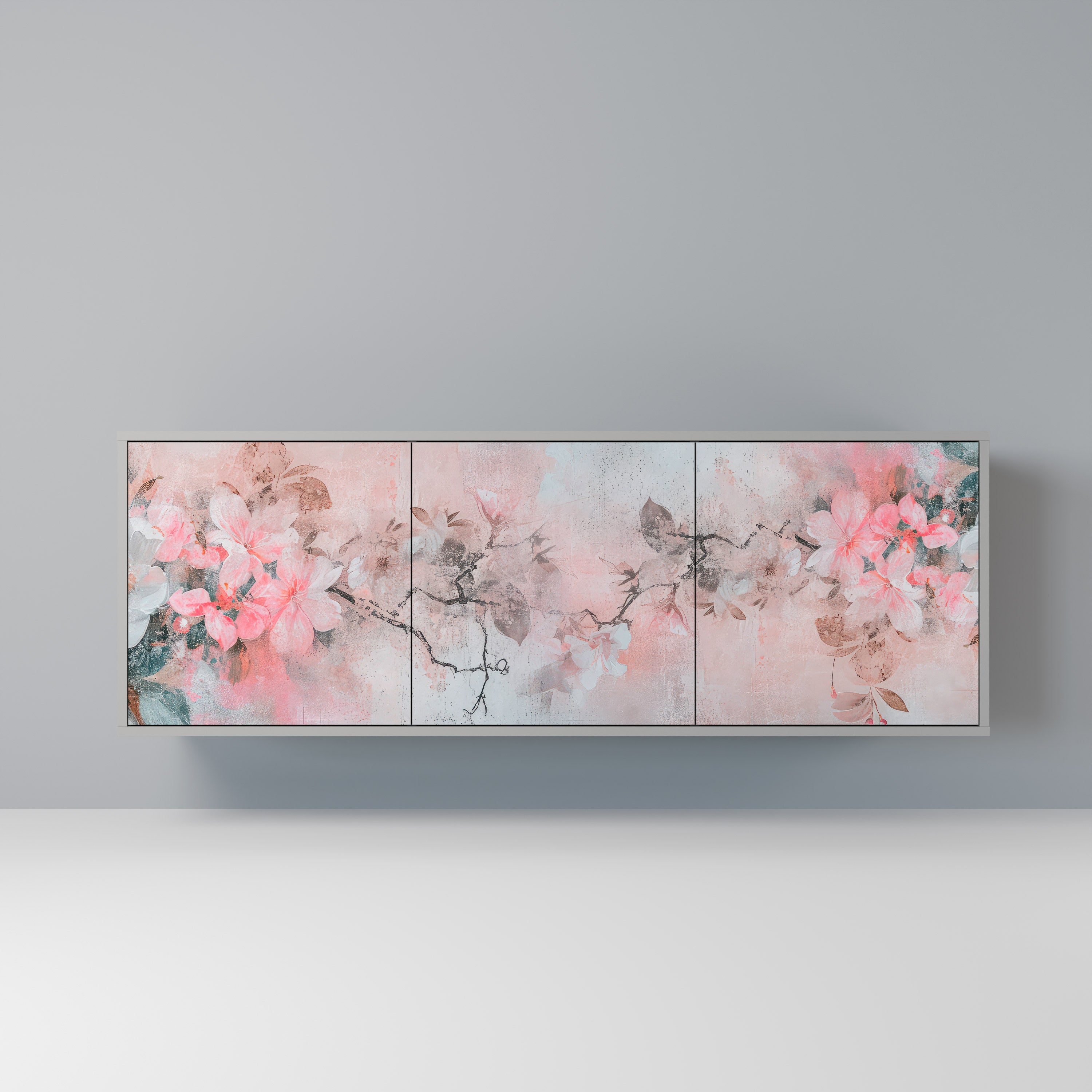 CHERRY BLOSSOM Komoda 3-drzwiowa korpus Szary