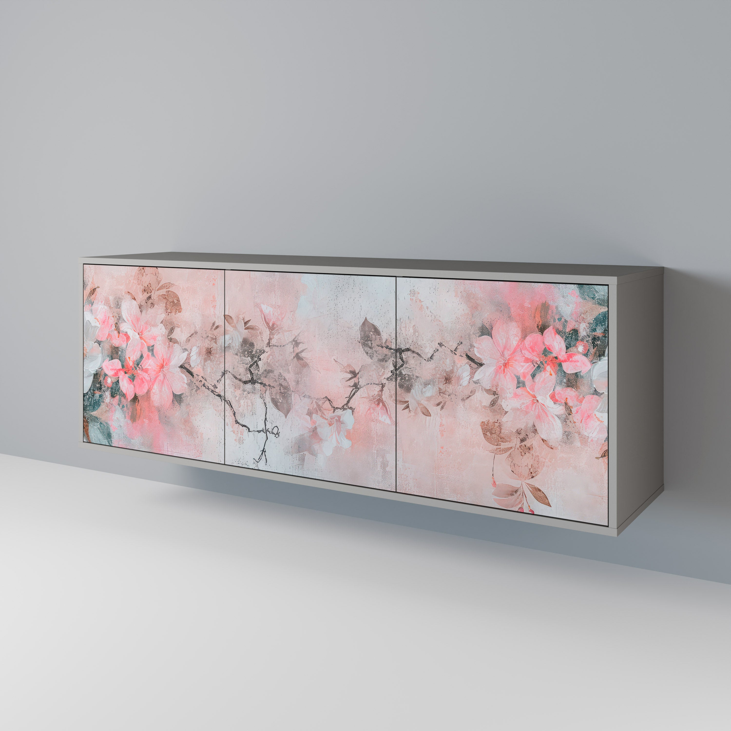 CHERRY BLOSSOM Komoda 3-drzwiowa korpus Szary