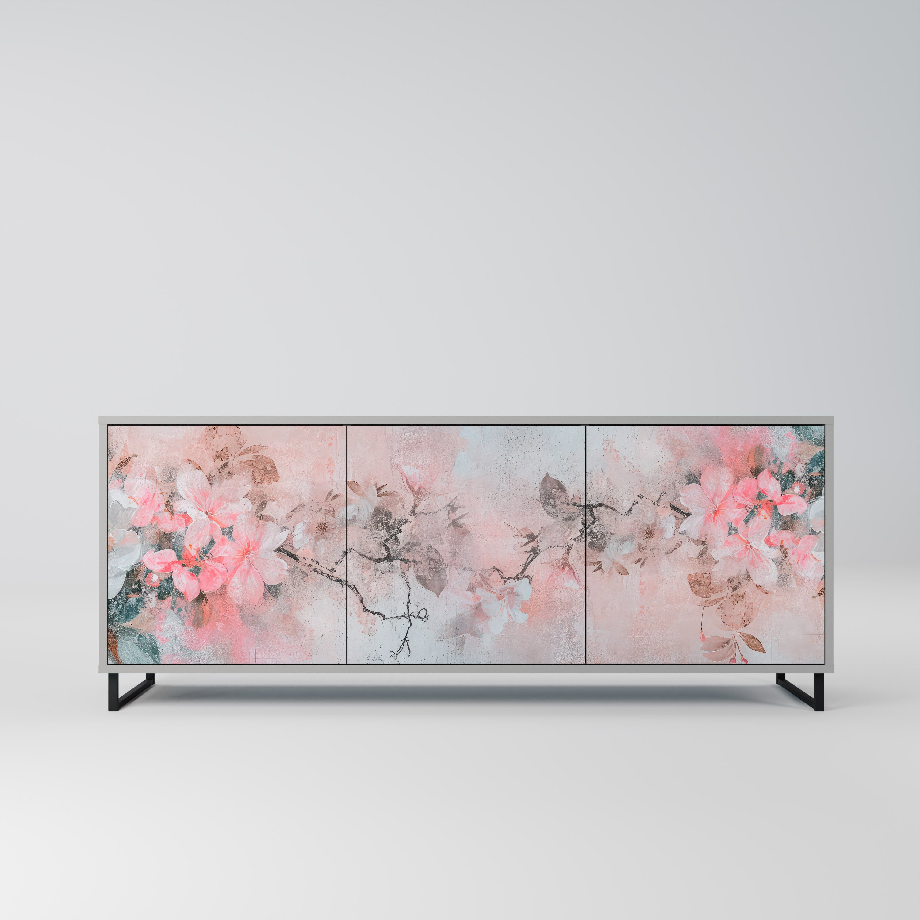 CHERRY BLOSSOM Komoda 3-drzwiowa korpus Szary