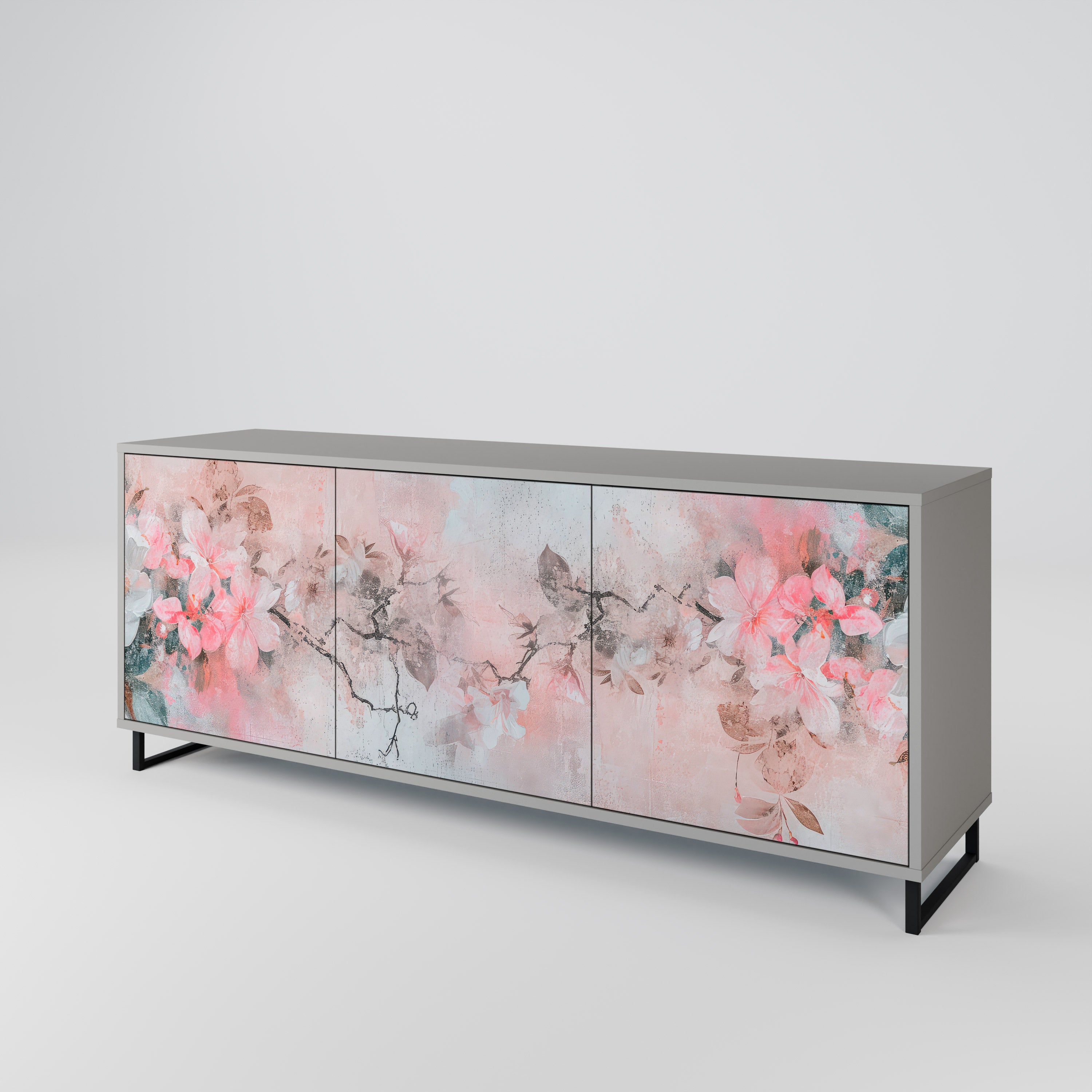 CHERRY BLOSSOM Komoda 3-drzwiowa korpus Szary