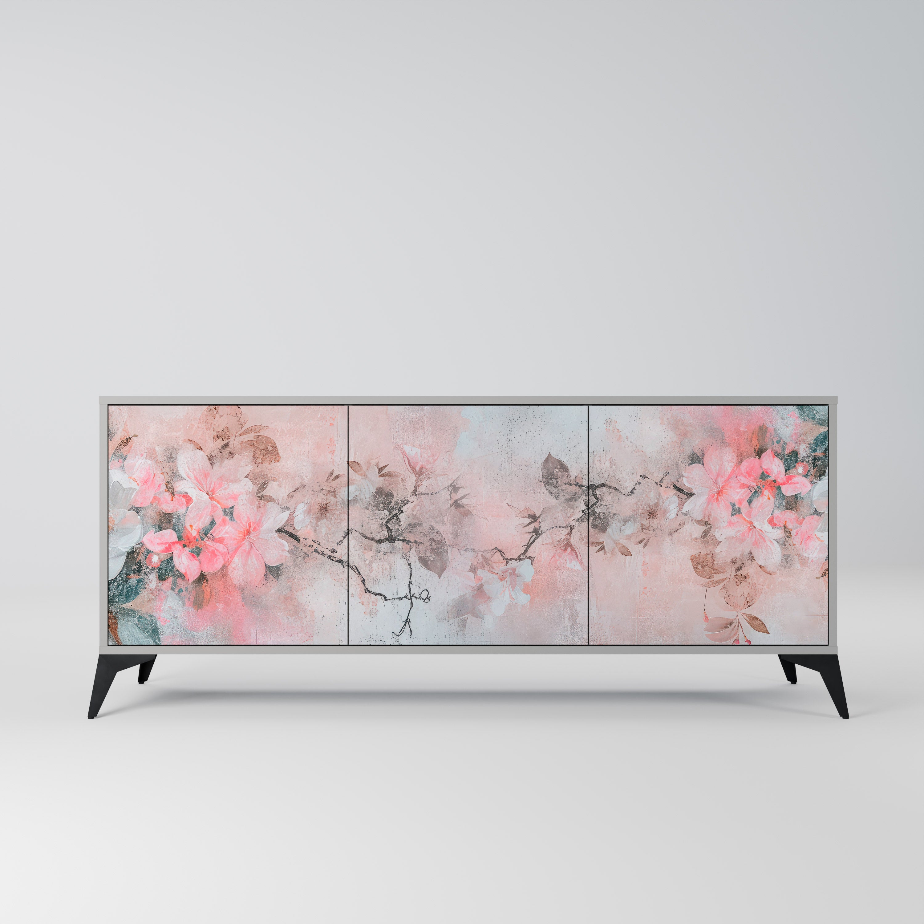 CHERRY BLOSSOM Komoda 3-drzwiowa korpus Szary