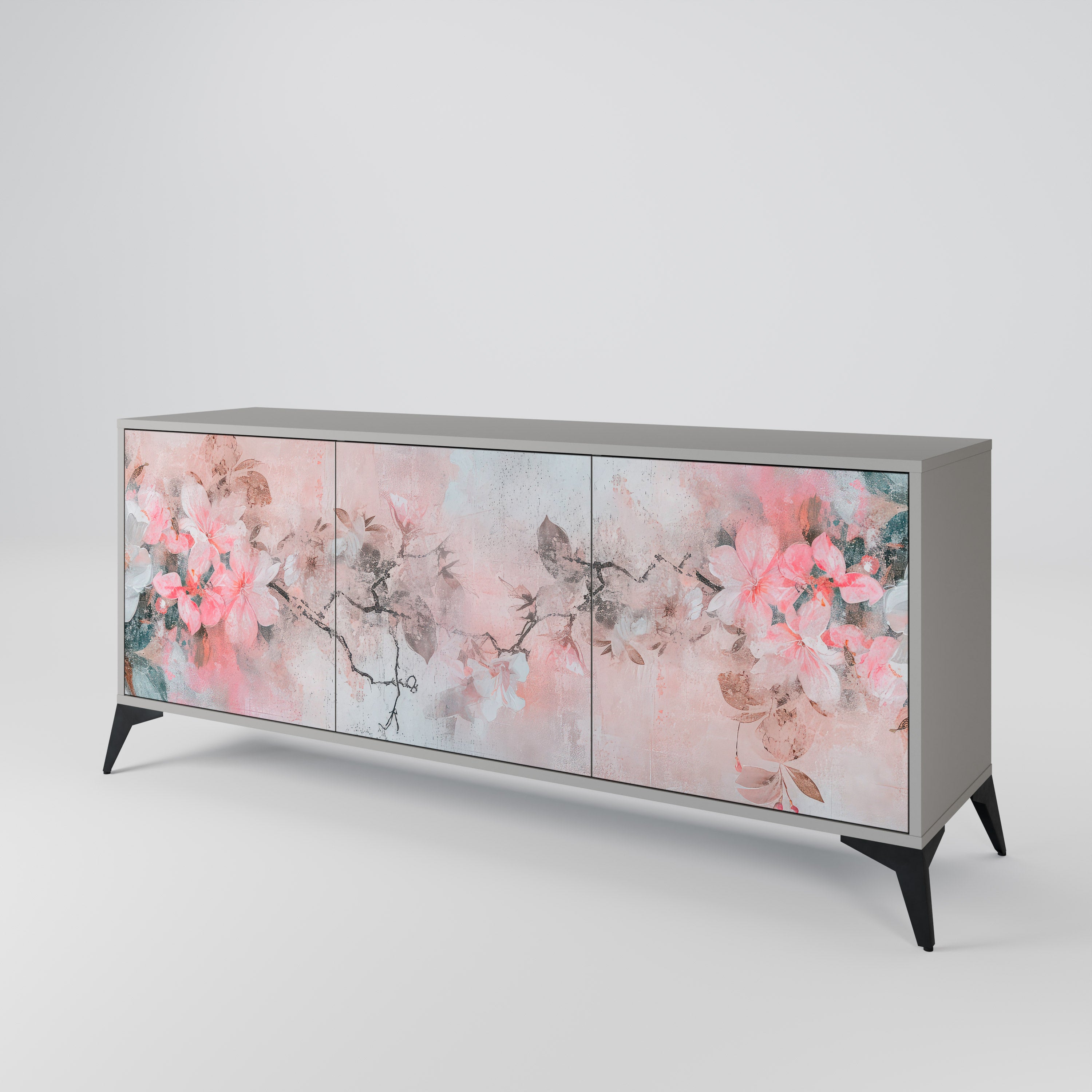 CHERRY BLOSSOM Komoda 3-drzwiowa korpus Szary