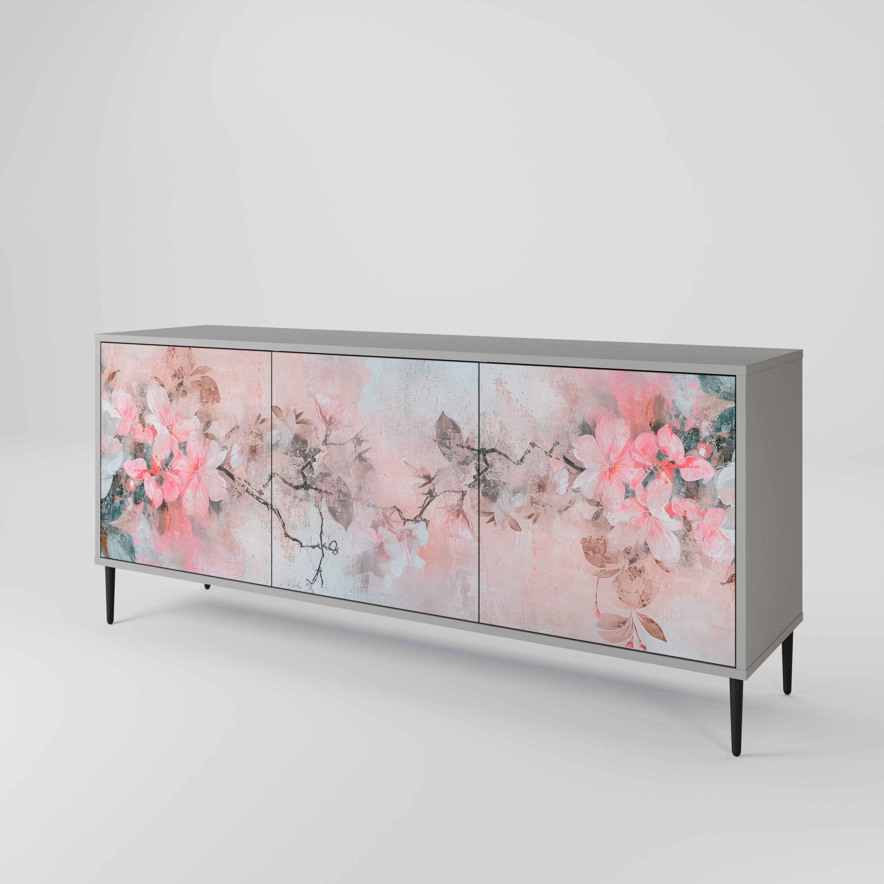 CHERRY BLOSSOM Komoda 3-drzwiowa korpus Szary