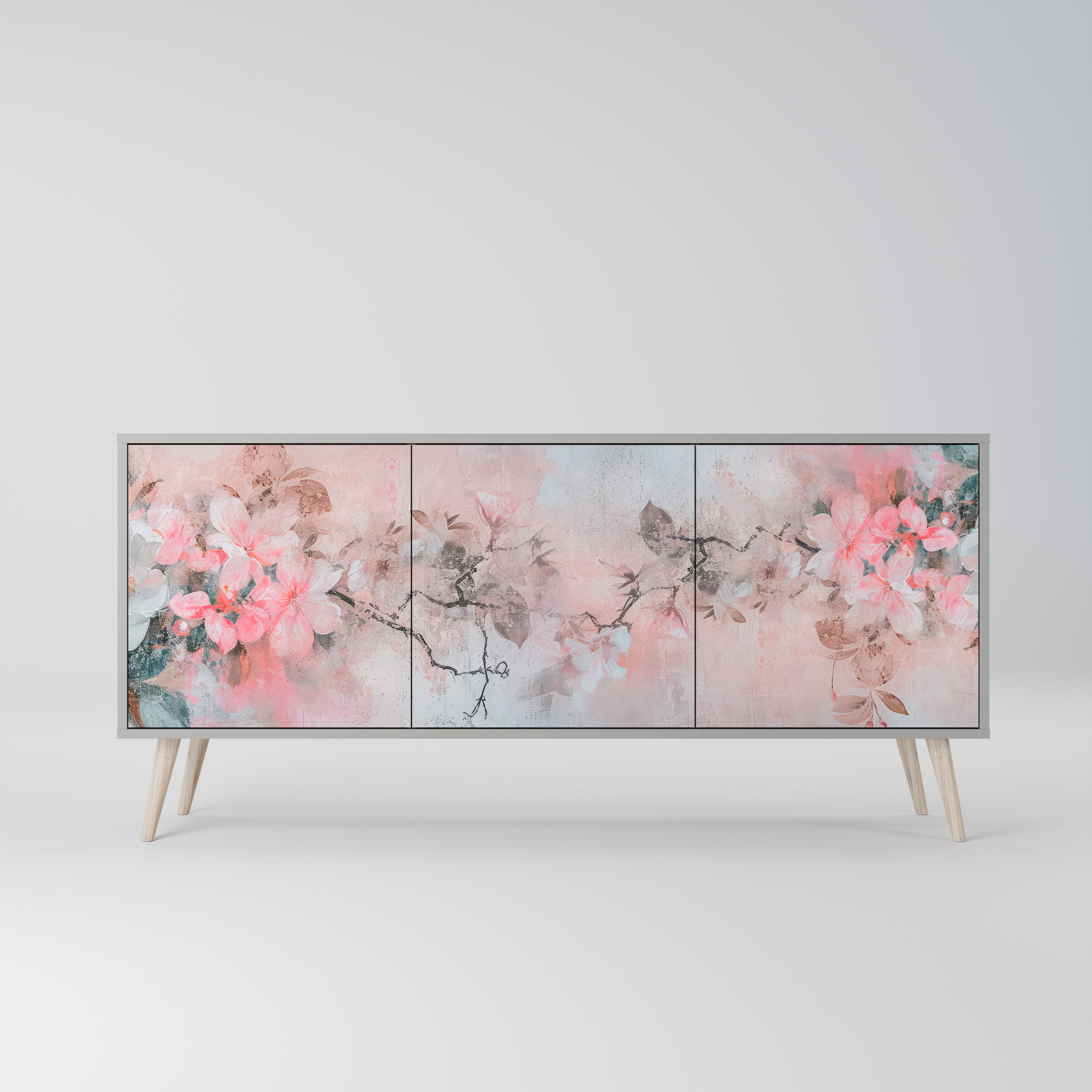 CHERRY BLOSSOM Komoda 3-drzwiowa korpus Szary