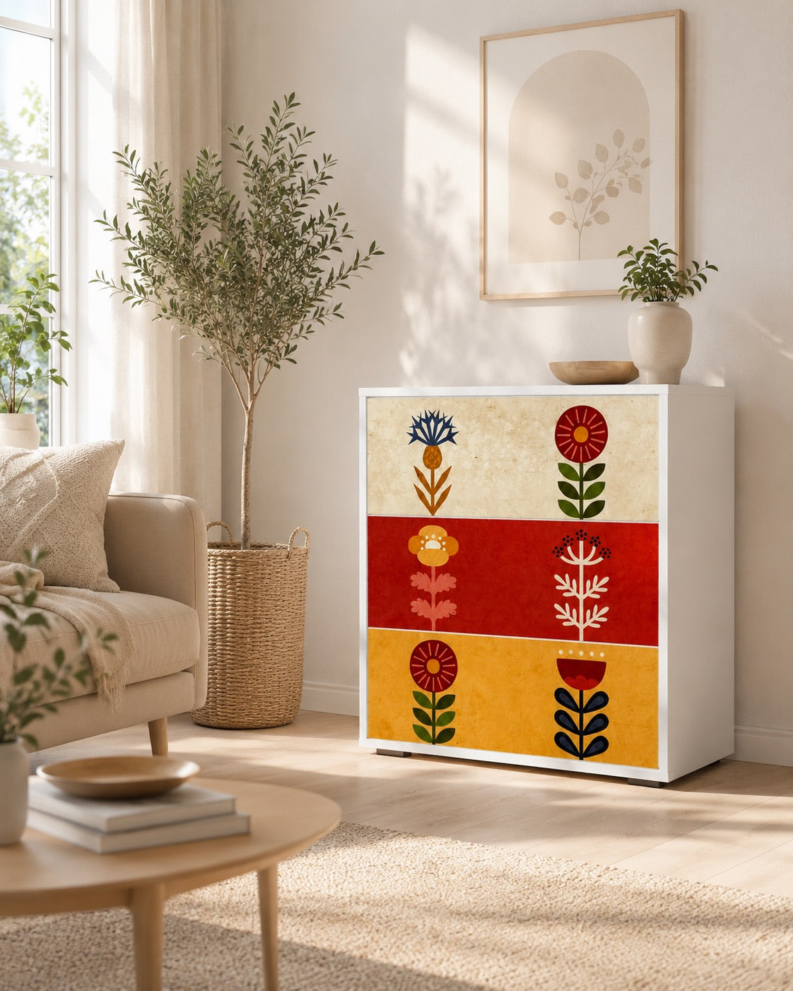 SCANDIC FLOWERET Komoda z szufladami