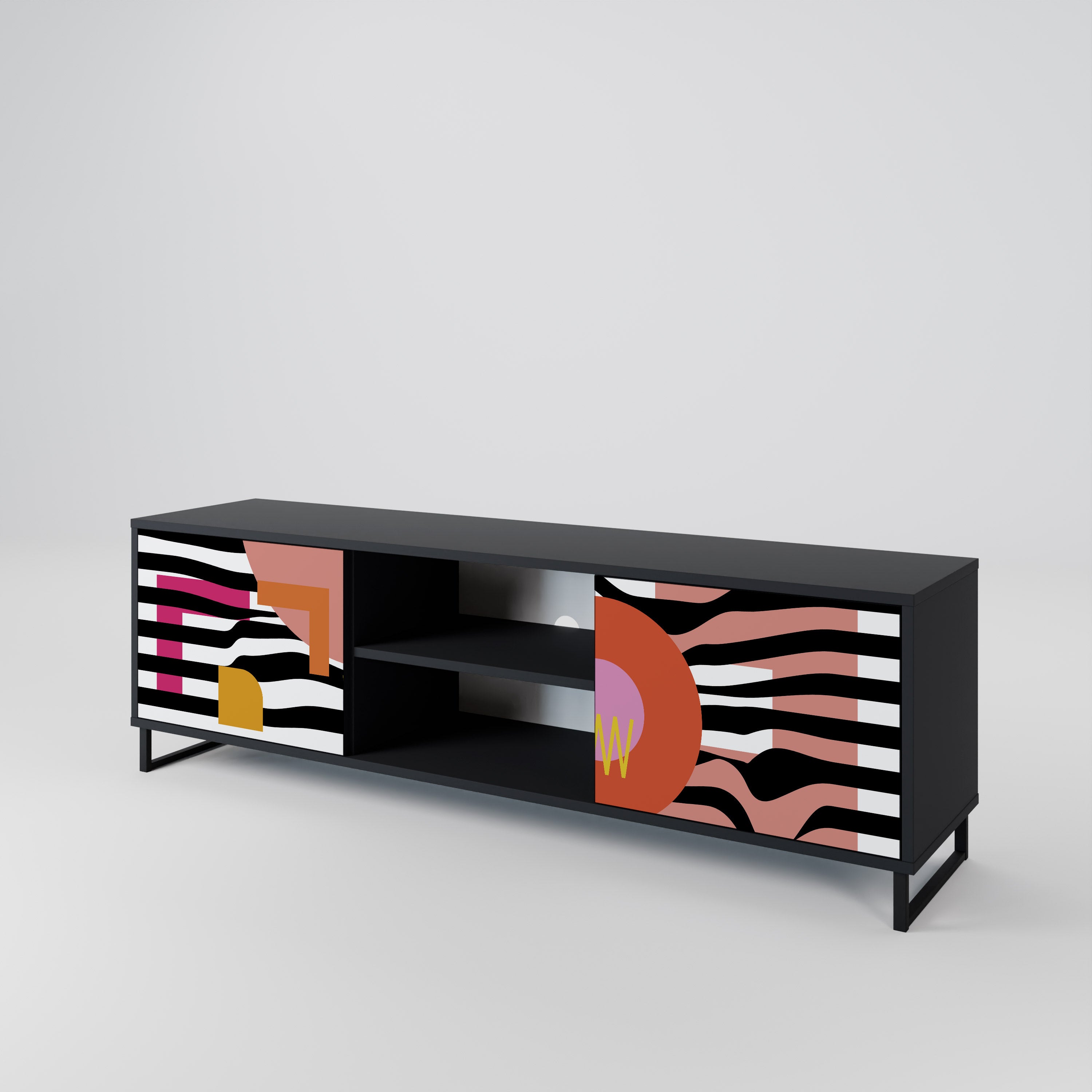 CHROMATIC ABSTRACT Szafka RTV 2-drzwiowa korpus Czarny