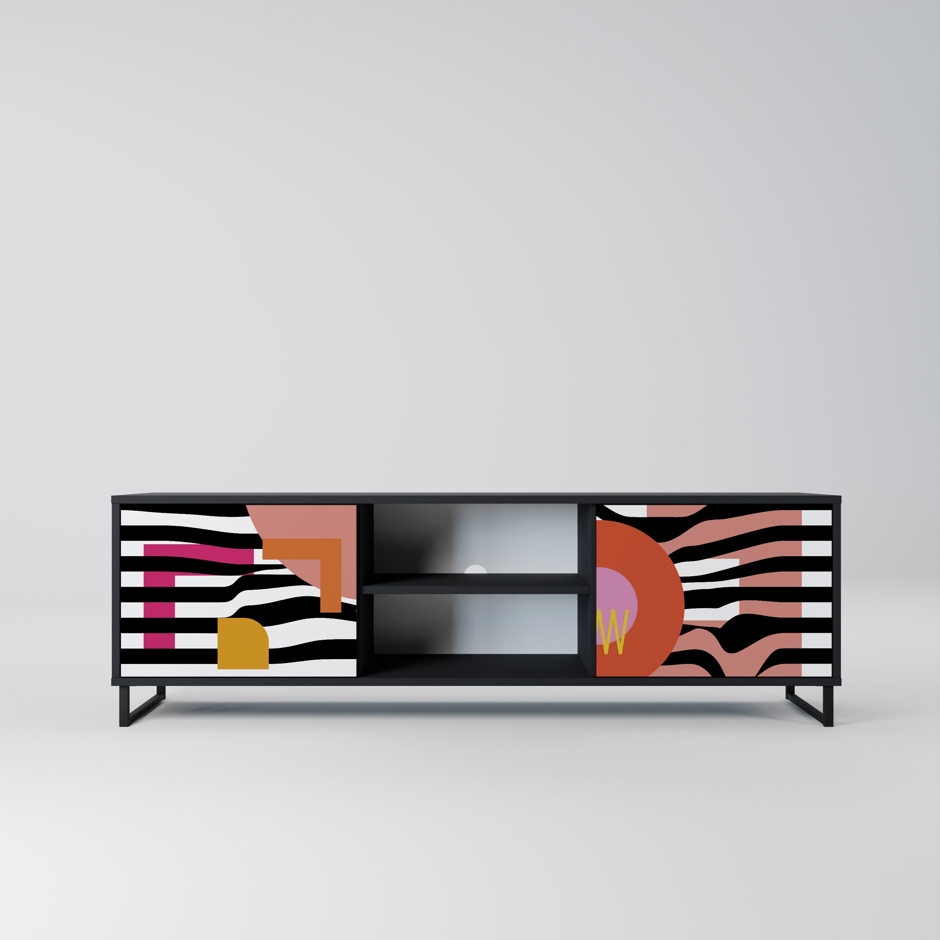CHROMATIC ABSTRACT Szafka RTV 2-drzwiowa korpus Czarny