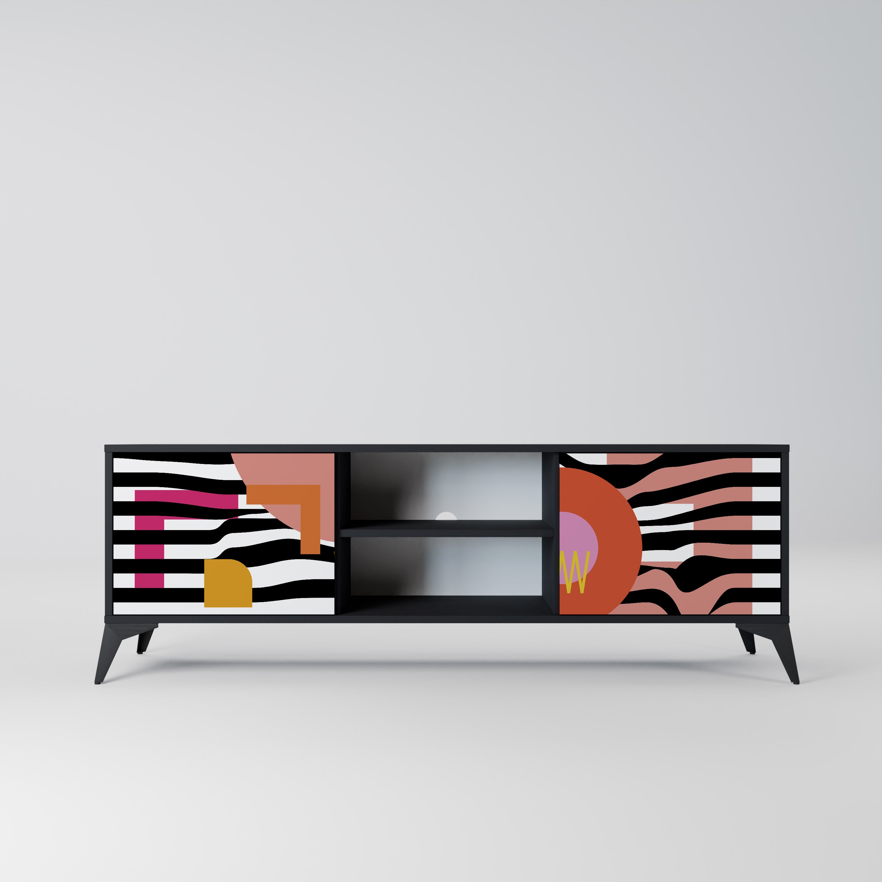 CHROMATIC ABSTRACT Szafka RTV 2-drzwiowa korpus Czarny