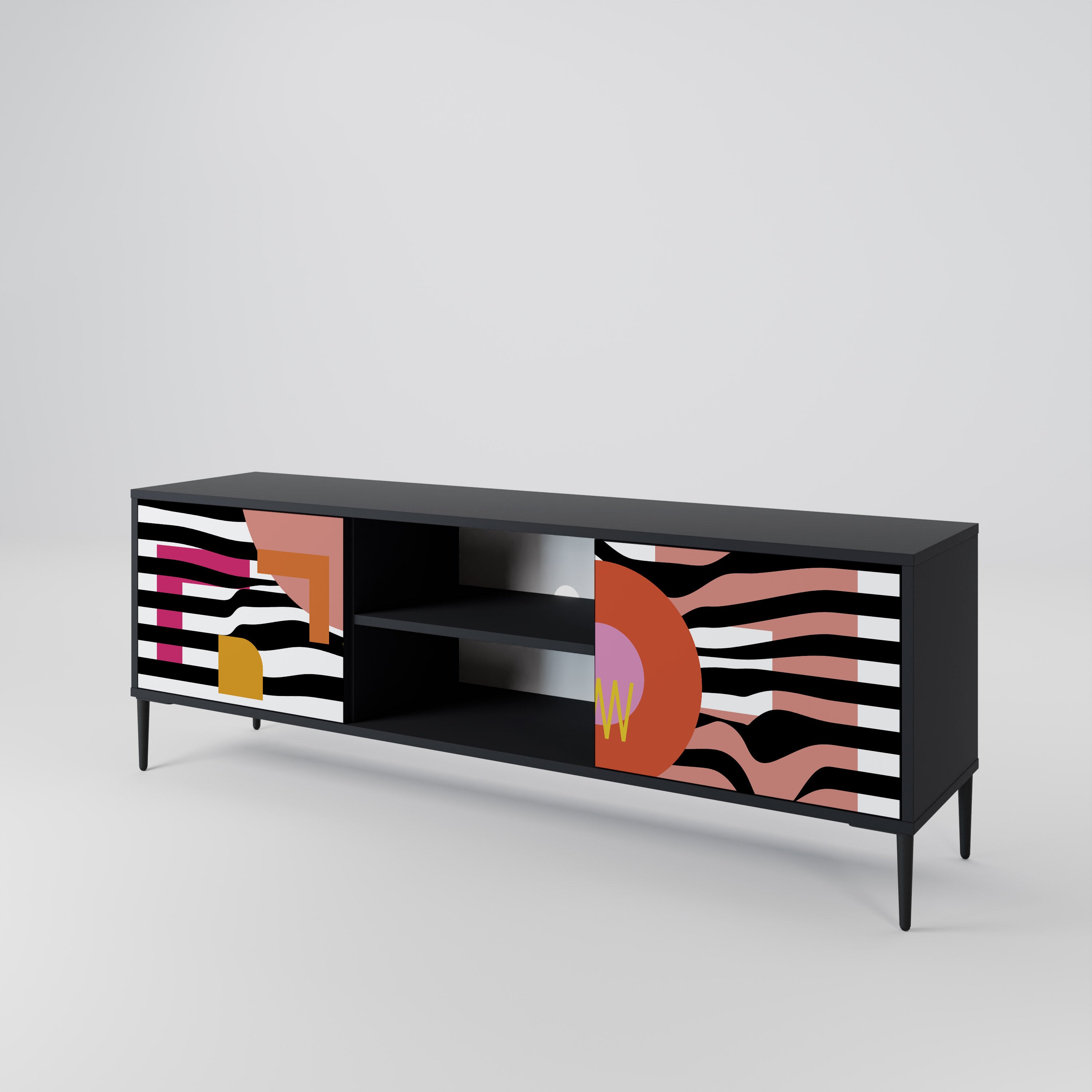 CHROMATIC ABSTRACT Szafka RTV 2-drzwiowa korpus Czarny
