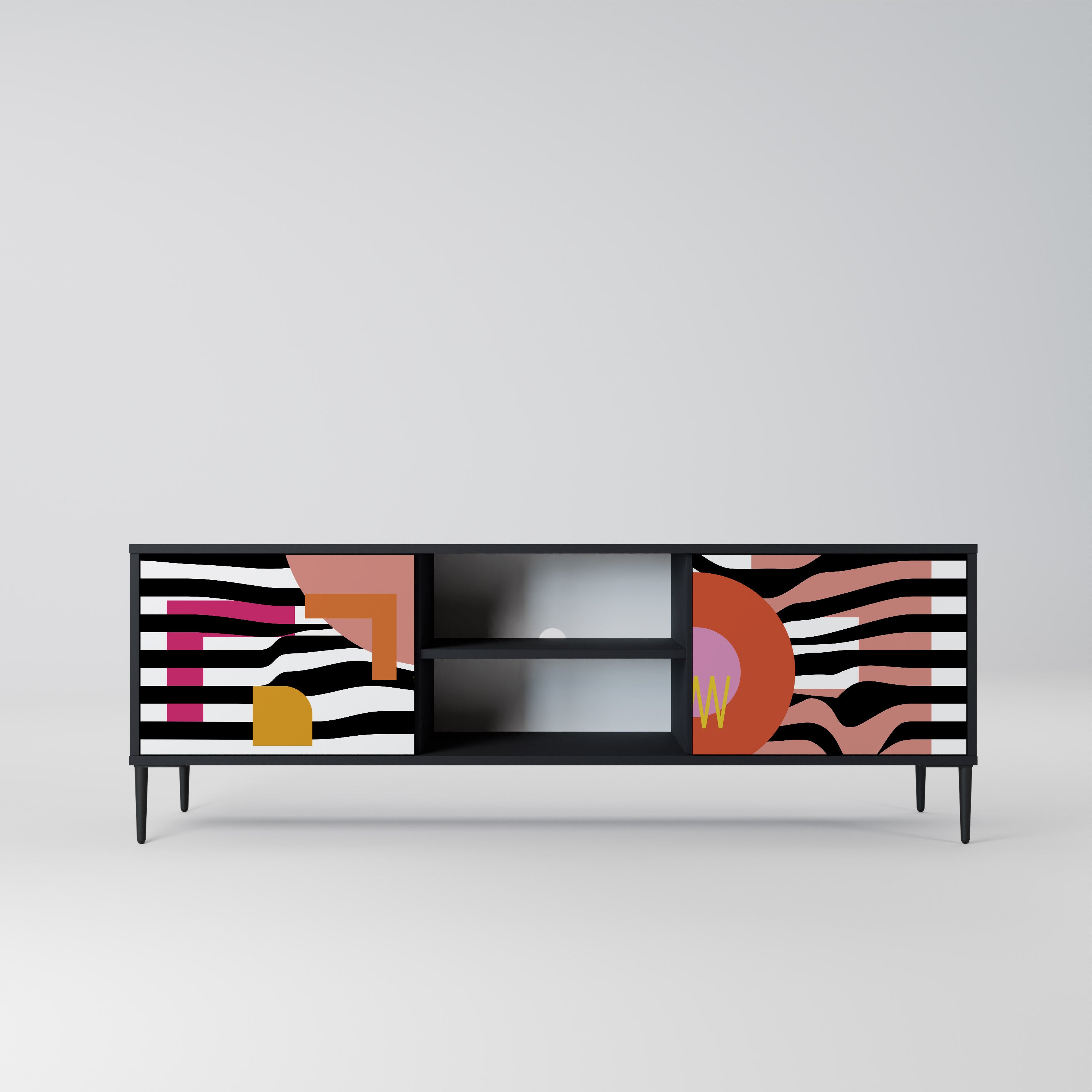 CHROMATIC ABSTRACT Szafka RTV 2-drzwiowa korpus Czarny