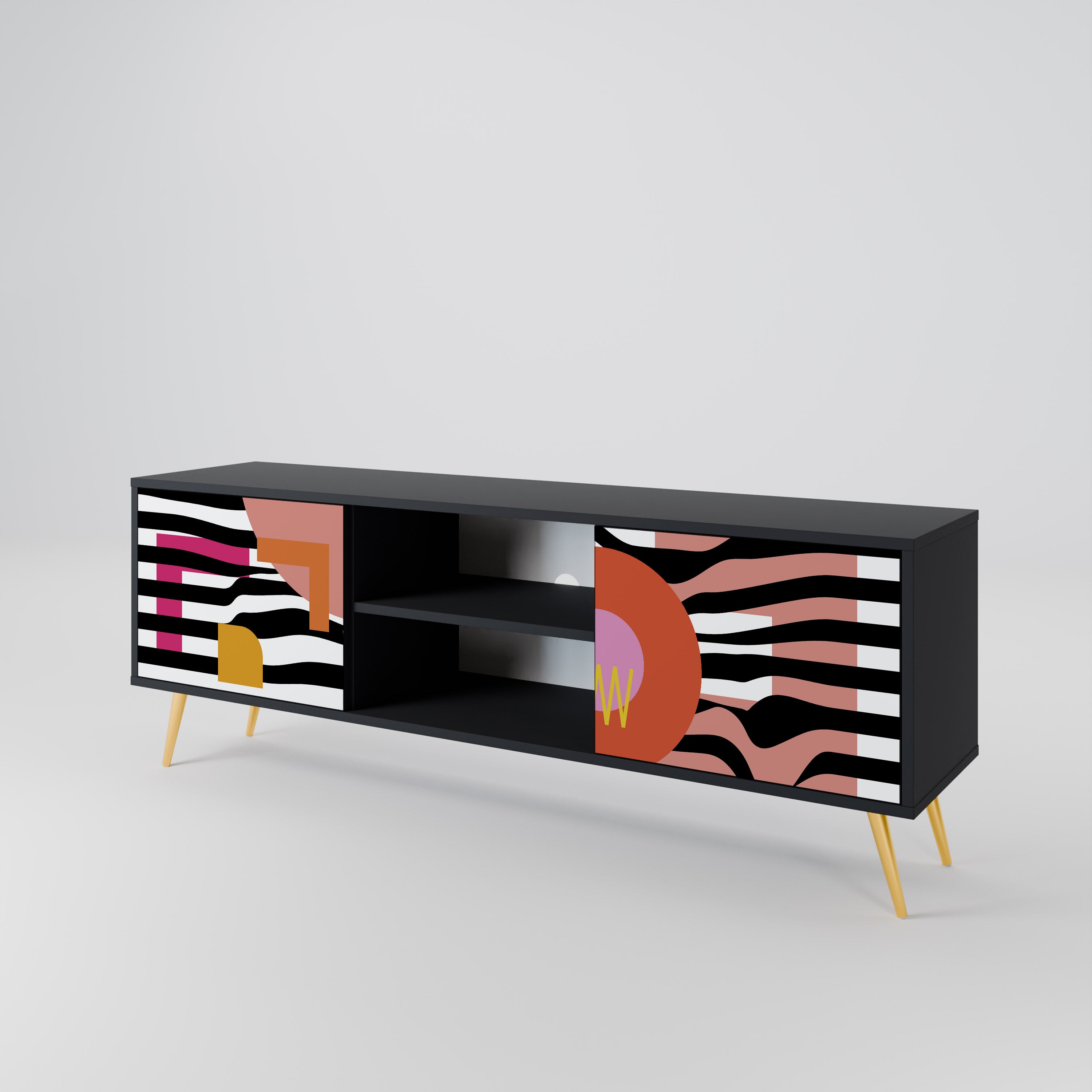 CHROMATIC ABSTRACT Szafka RTV 2-drzwiowa korpus Czarny