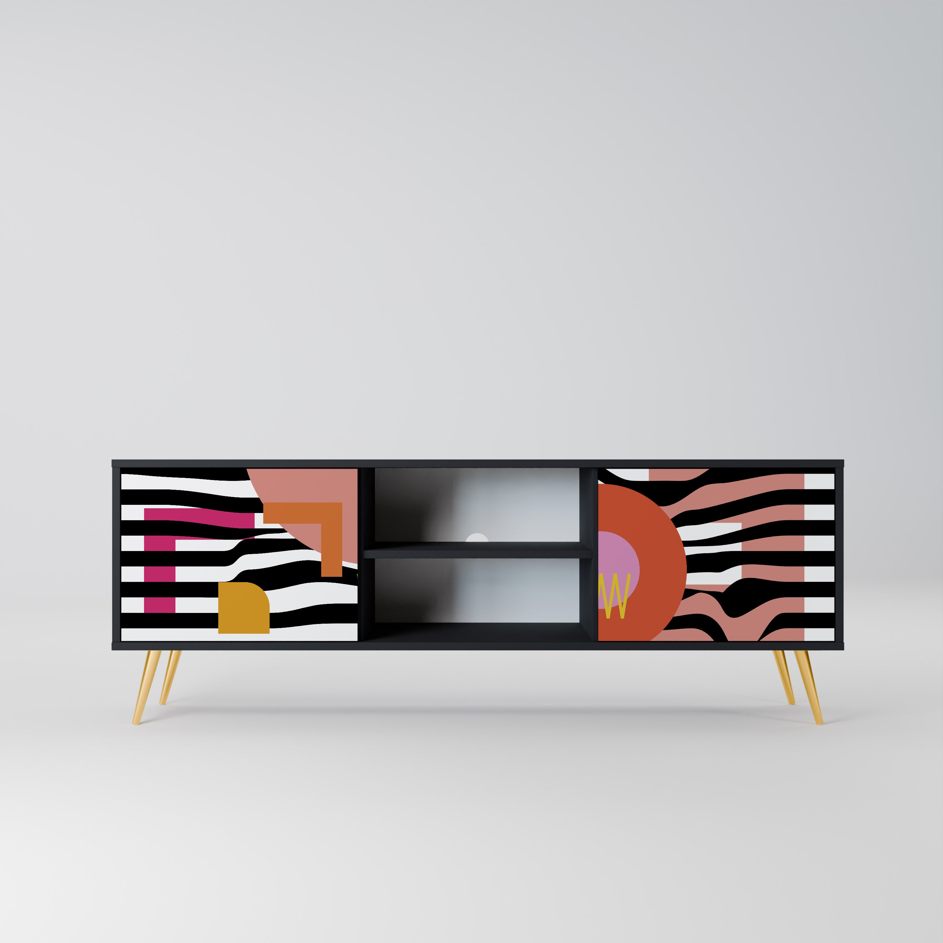 CHROMATIC ABSTRACT Szafka RTV 2-drzwiowa korpus Czarny