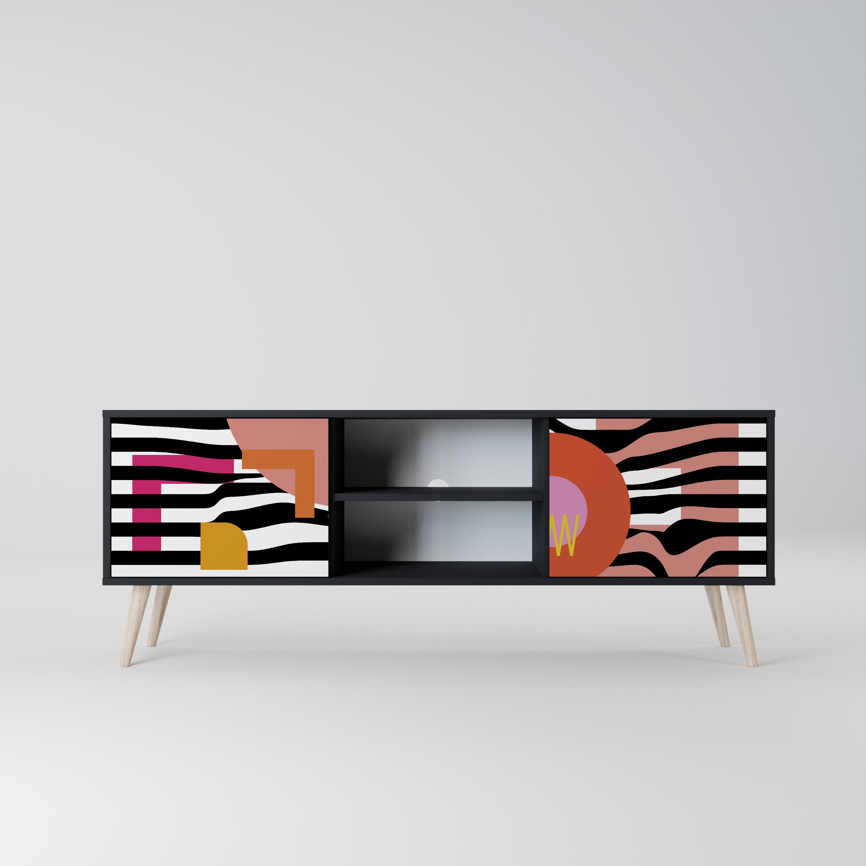 CHROMATIC ABSTRACT Szafka RTV 2-drzwiowa korpus Czarny