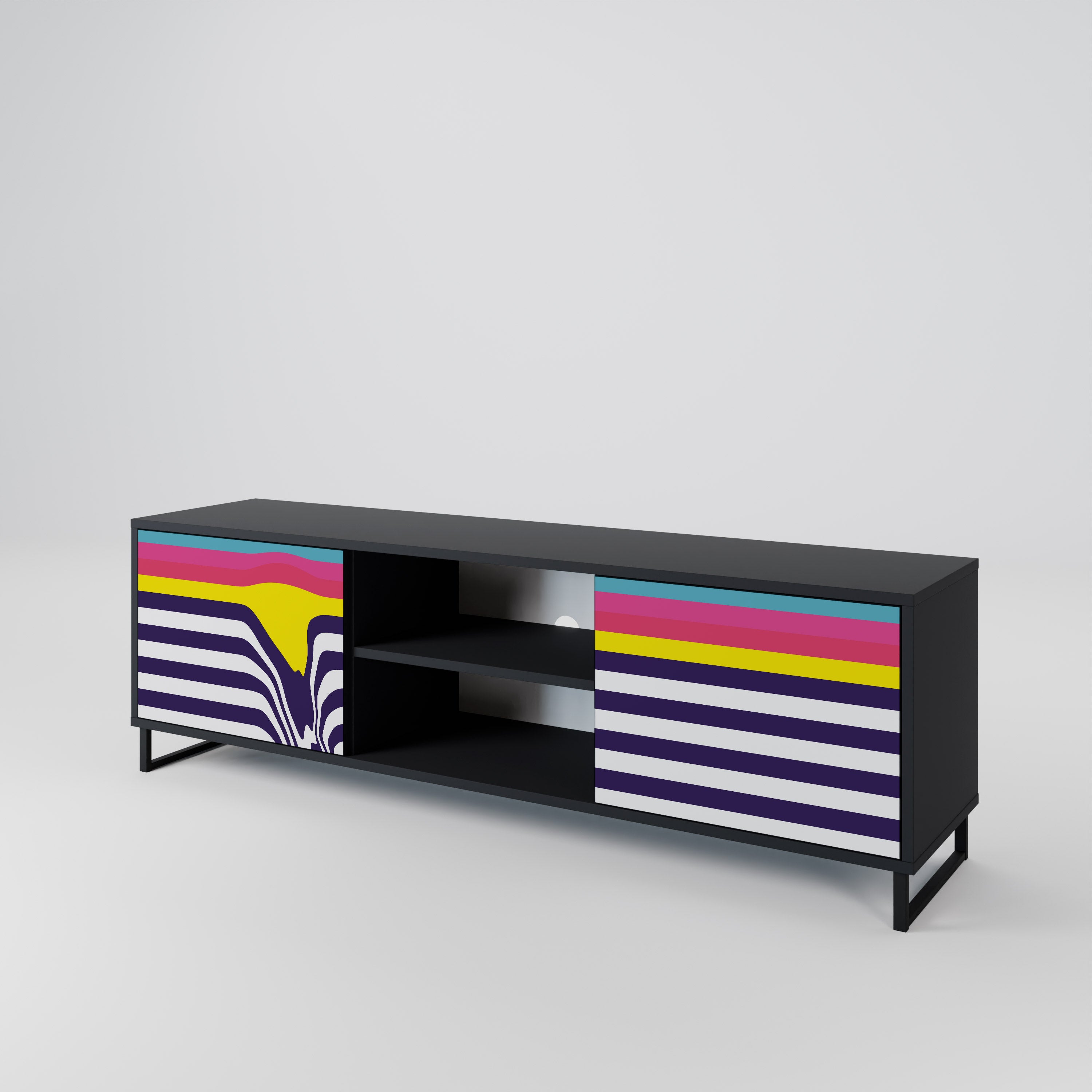COLORFUL DIVERSION Szafka RTV 2-drzwiowa korpus Czarny