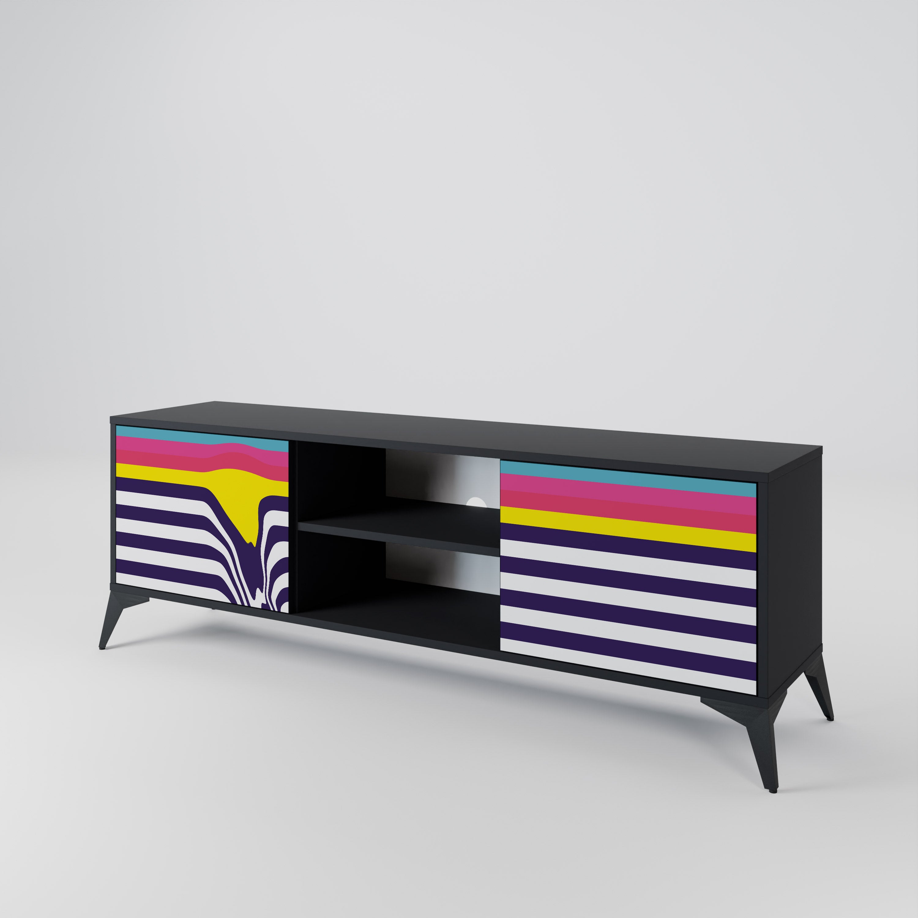 COLORFUL DIVERSION Szafka RTV 2-drzwiowa korpus Czarny