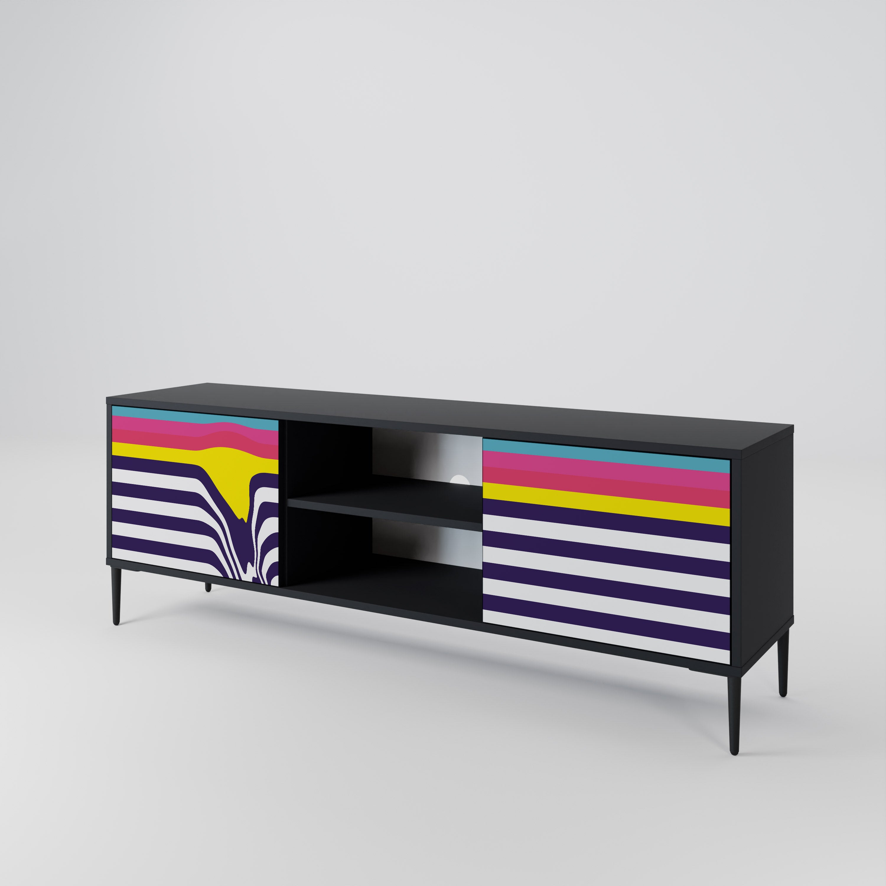COLORFUL DIVERSION Szafka RTV 2-drzwiowa korpus Czarny