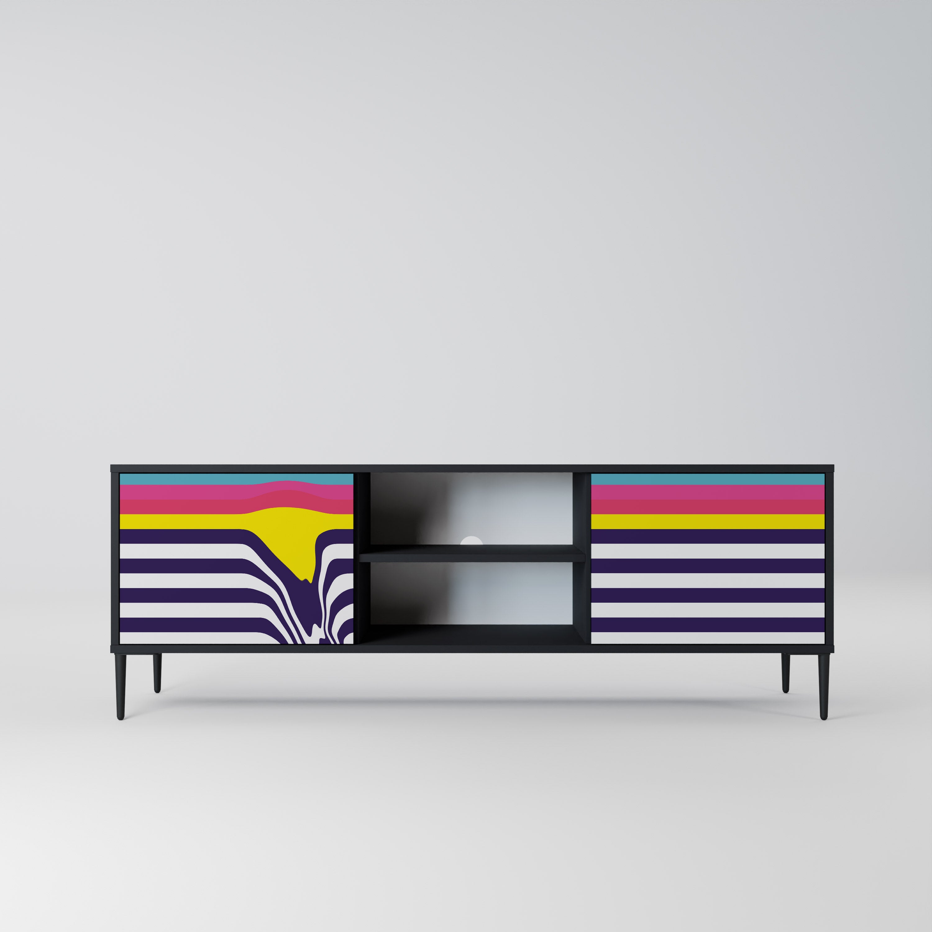 COLORFUL DIVERSION Szafka RTV 2-drzwiowa korpus Czarny