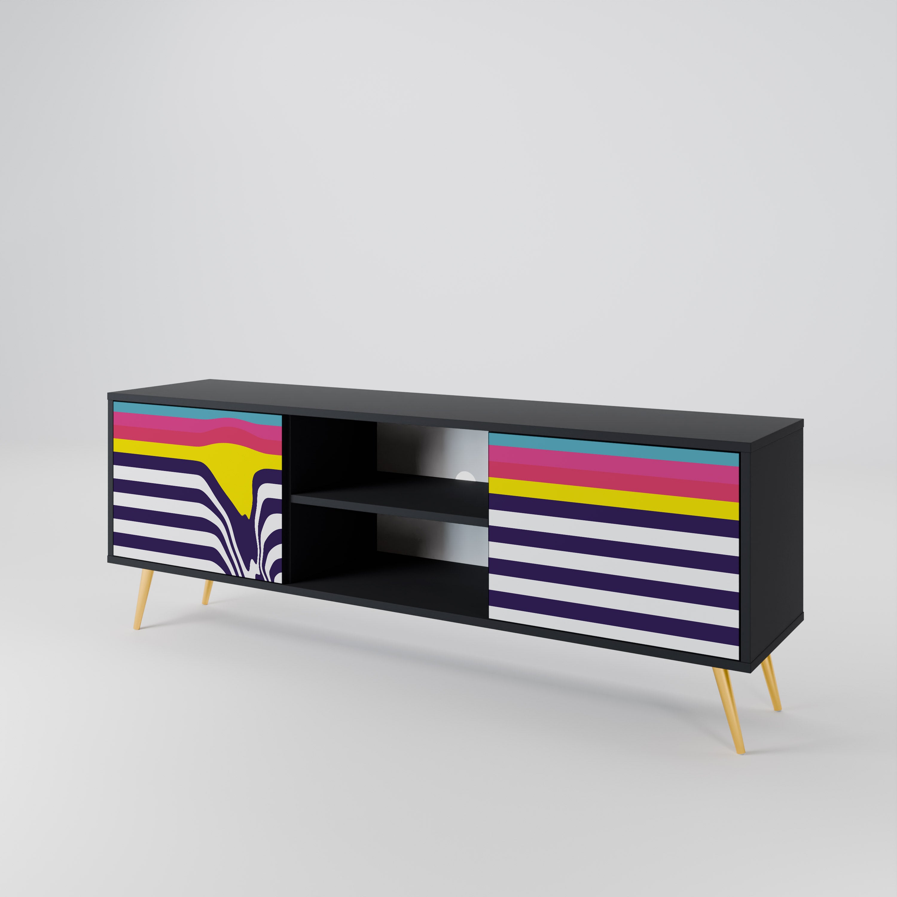 COLORFUL DIVERSION Szafka RTV 2-drzwiowa korpus Czarny