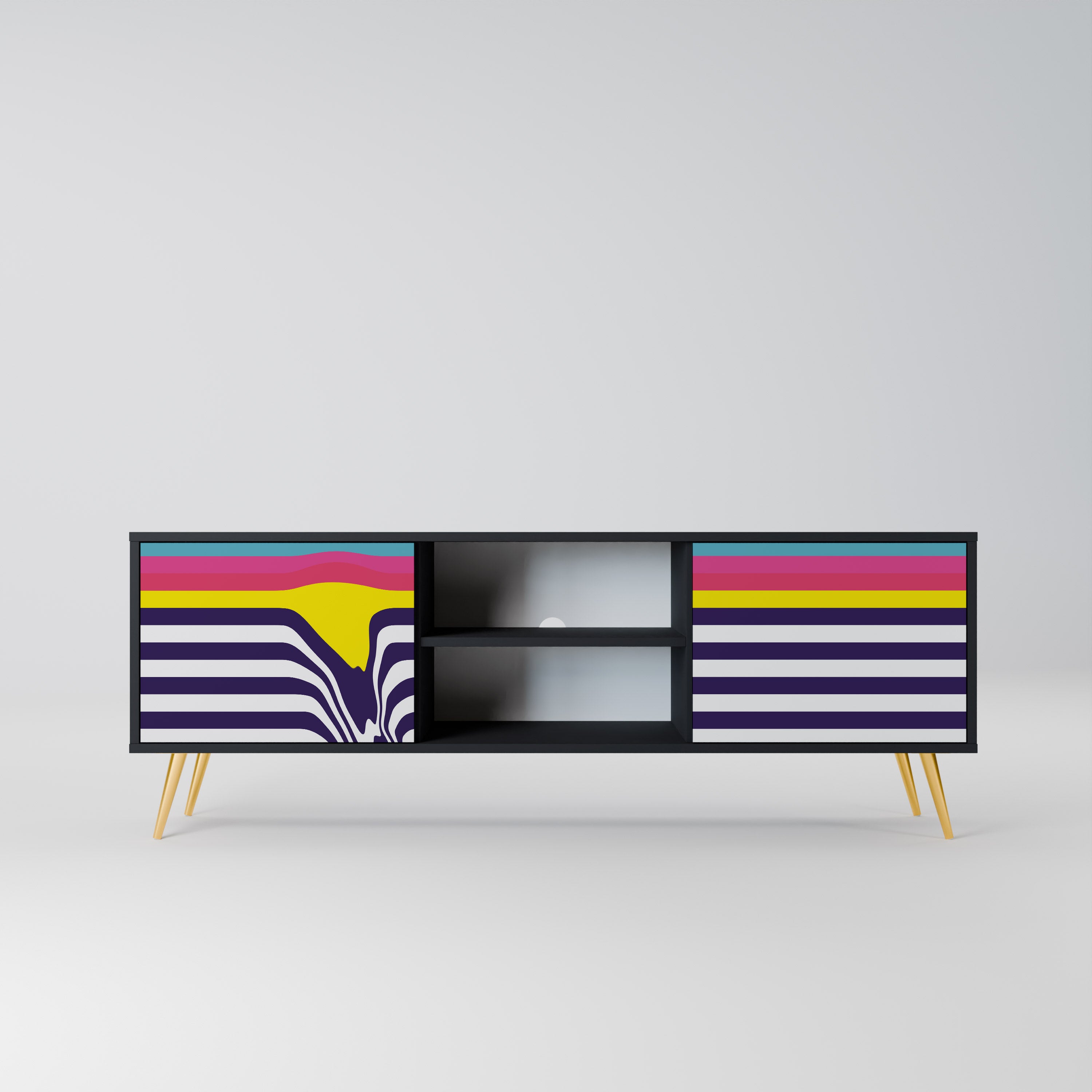 COLORFUL DIVERSION Szafka RTV 2-drzwiowa korpus Czarny