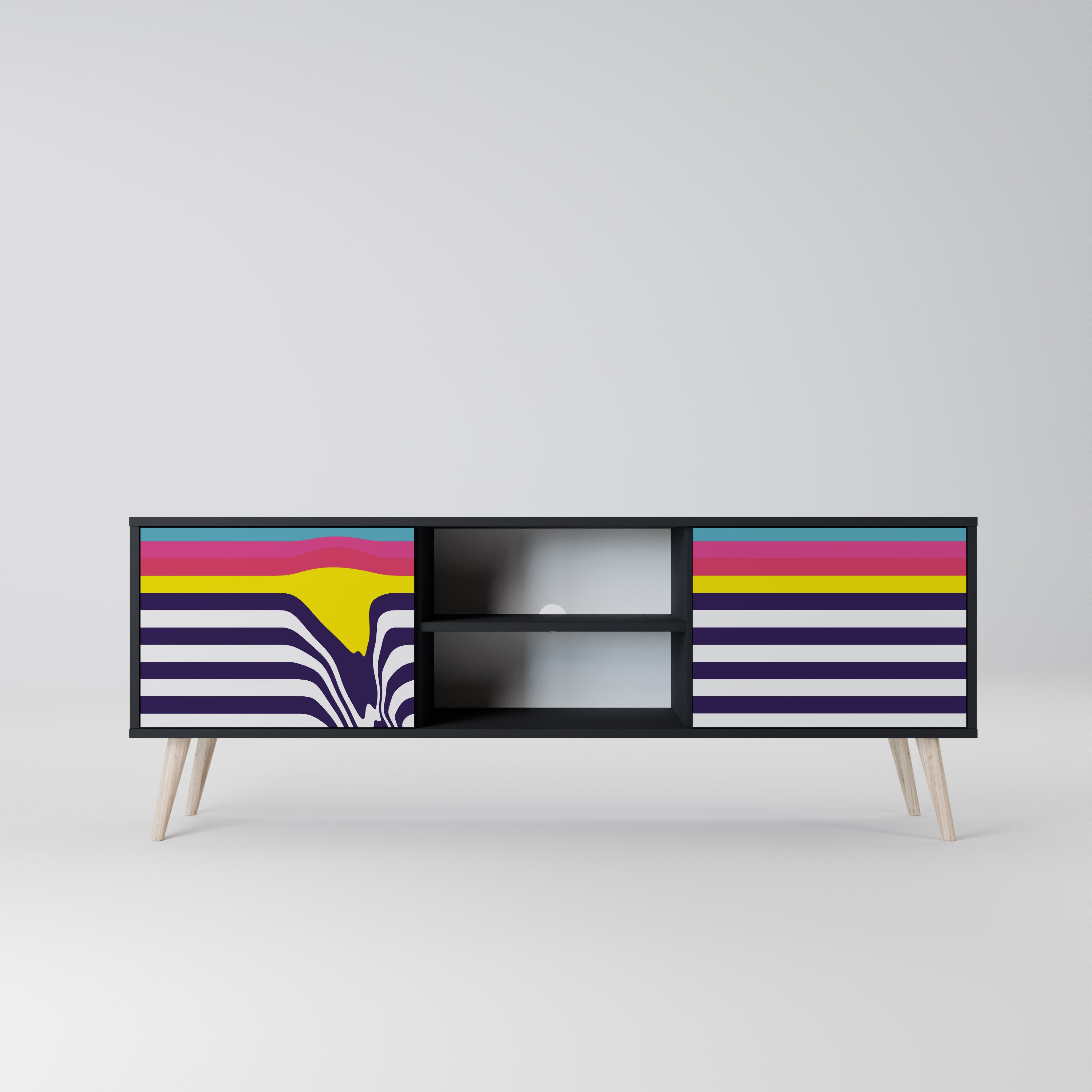 COLORFUL DIVERSION Szafka RTV 2-drzwiowa korpus Czarny