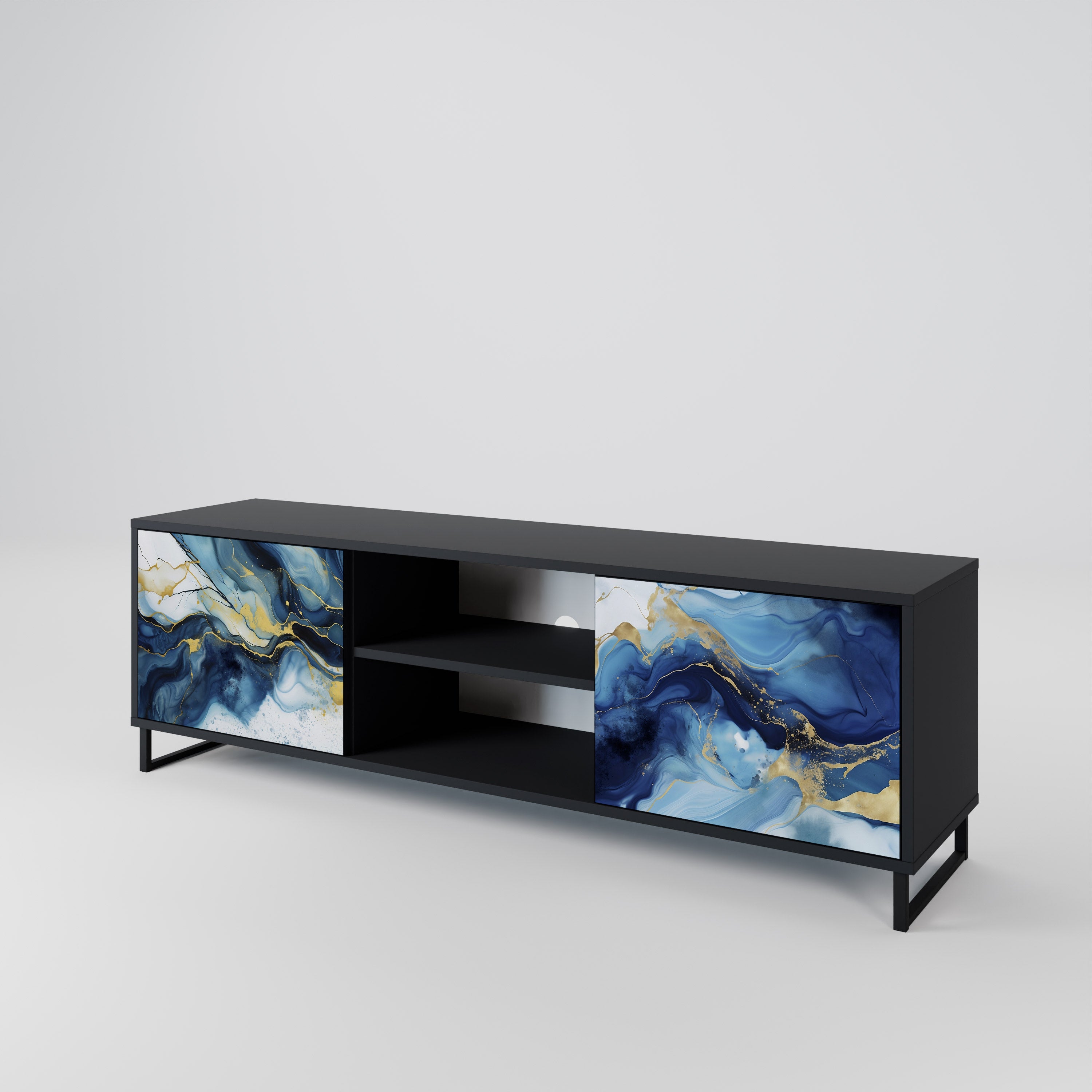 INKY MARBLE Szafka RTV 2-drzwiowa korpus Czarny