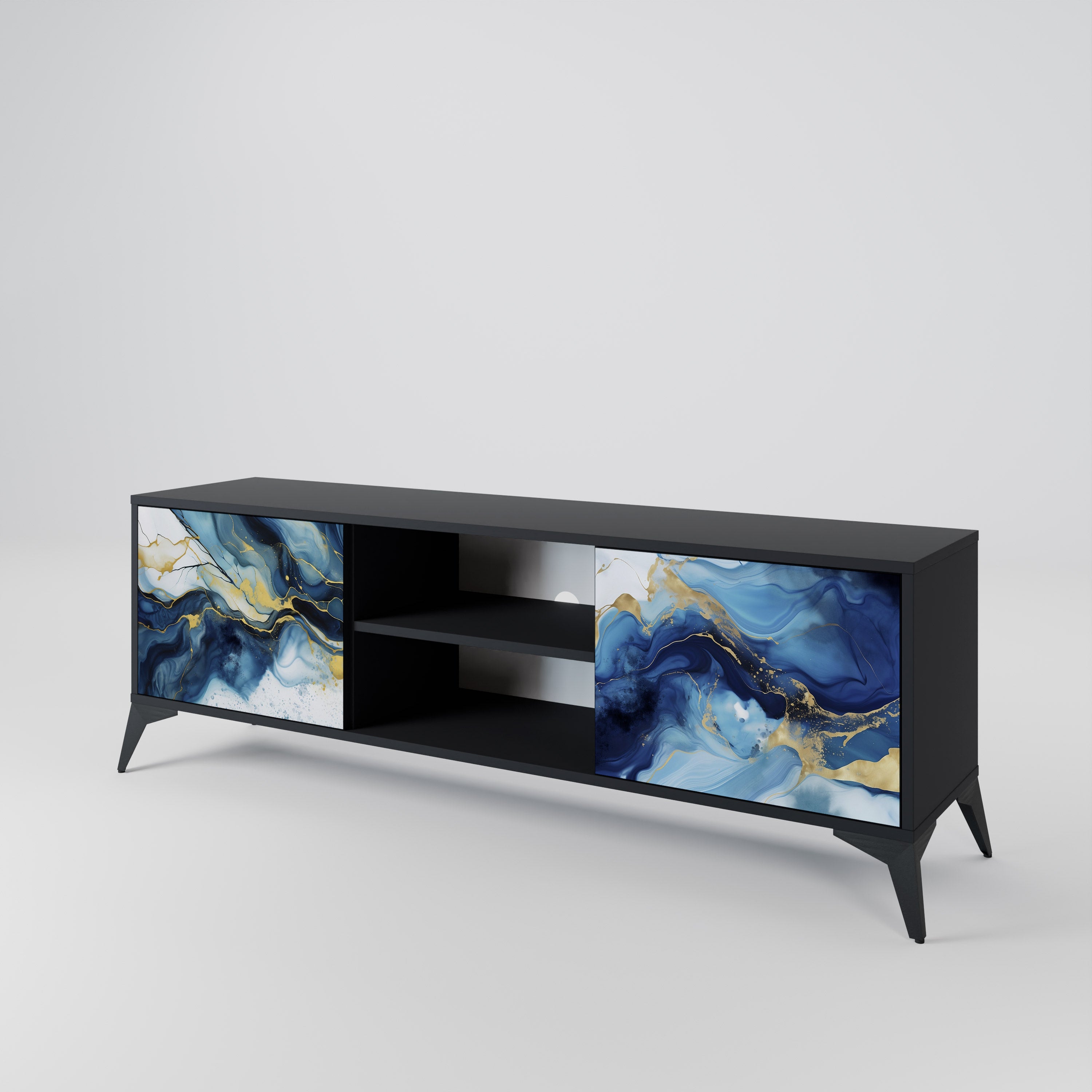 INKY MARBLE Szafka RTV 2-drzwiowa korpus Czarny
