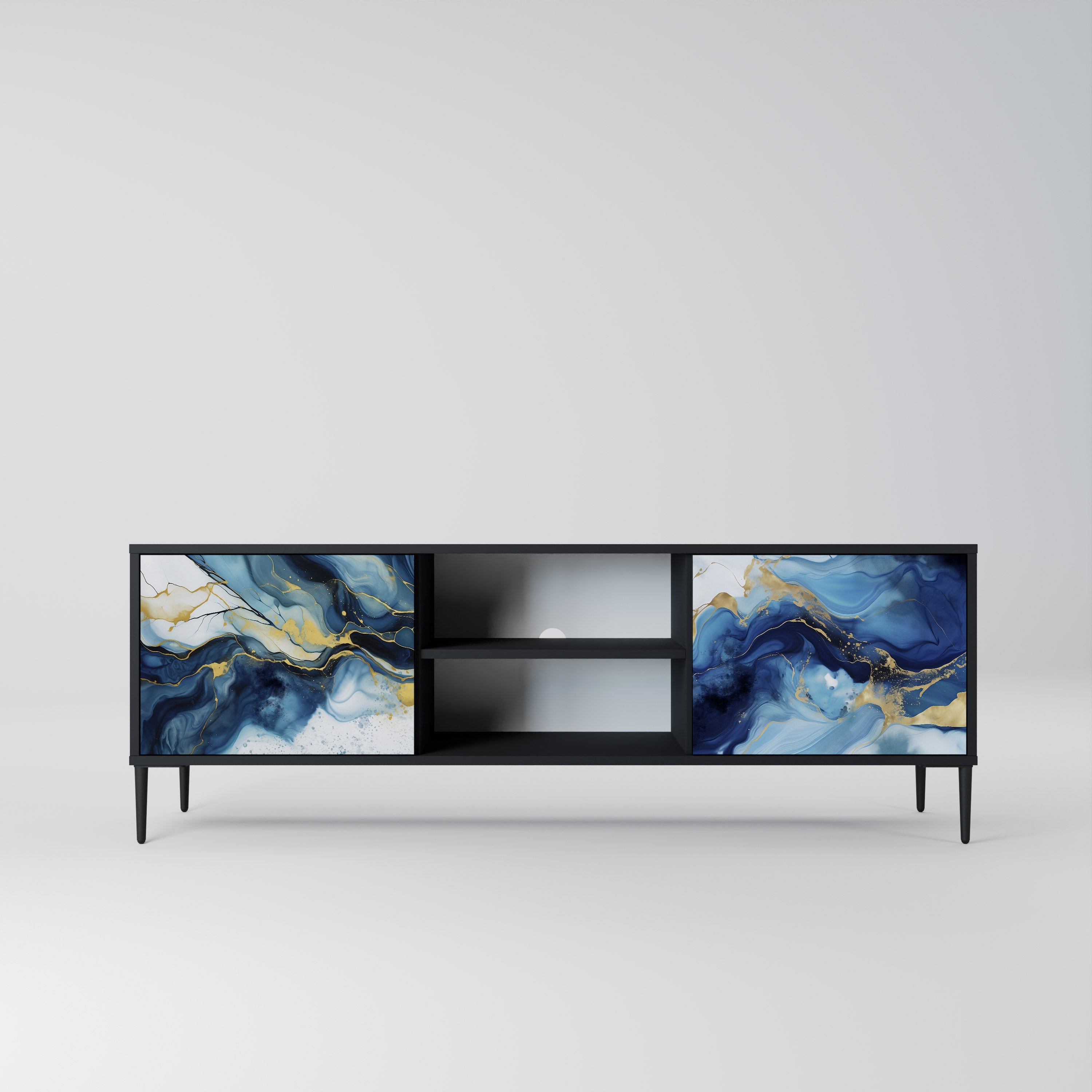 INKY MARBLE Szafka RTV 2-drzwiowa korpus Czarny