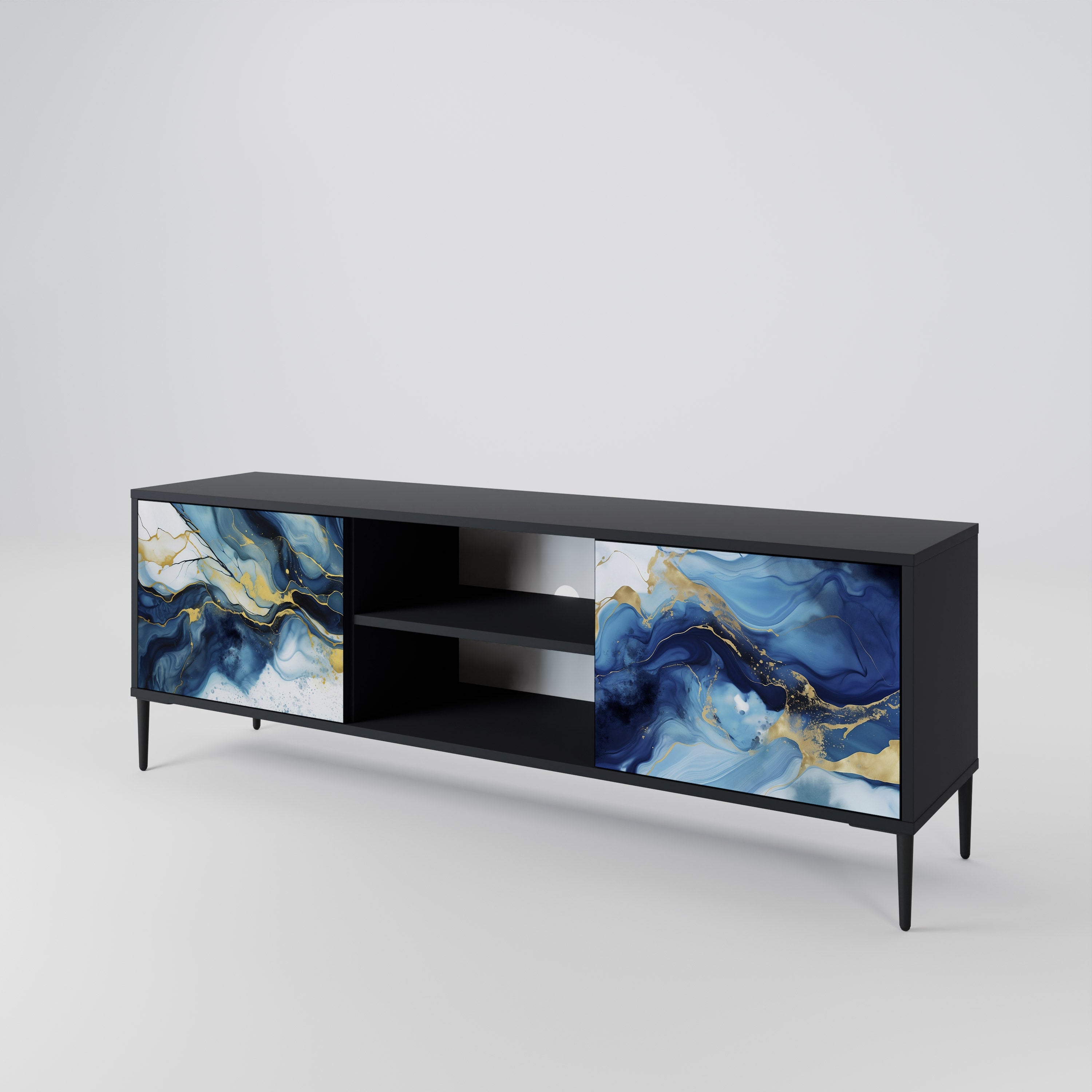 INKY MARBLE Szafka RTV 2-drzwiowa korpus Czarny