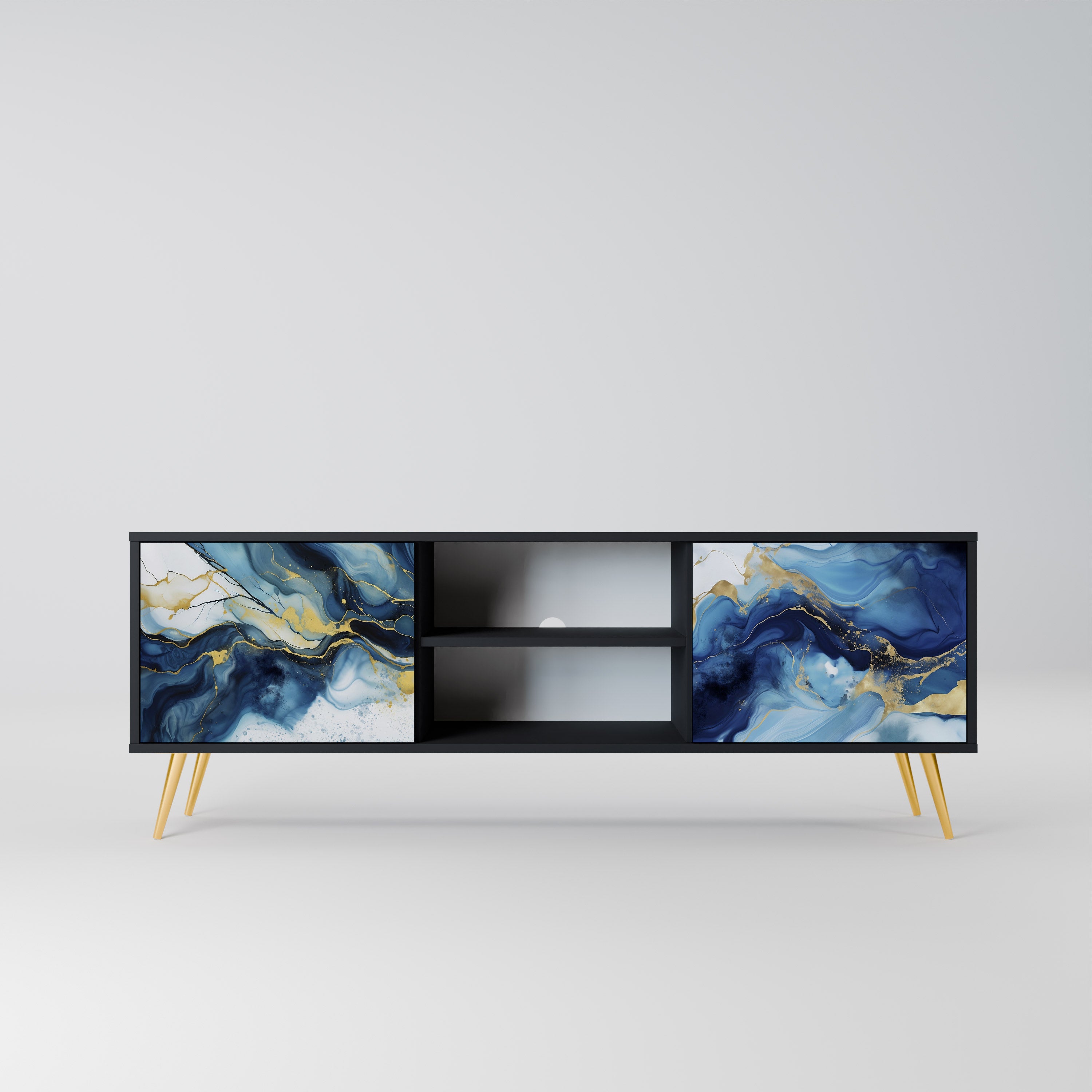 INKY MARBLE Szafka RTV 2-drzwiowa korpus Czarny