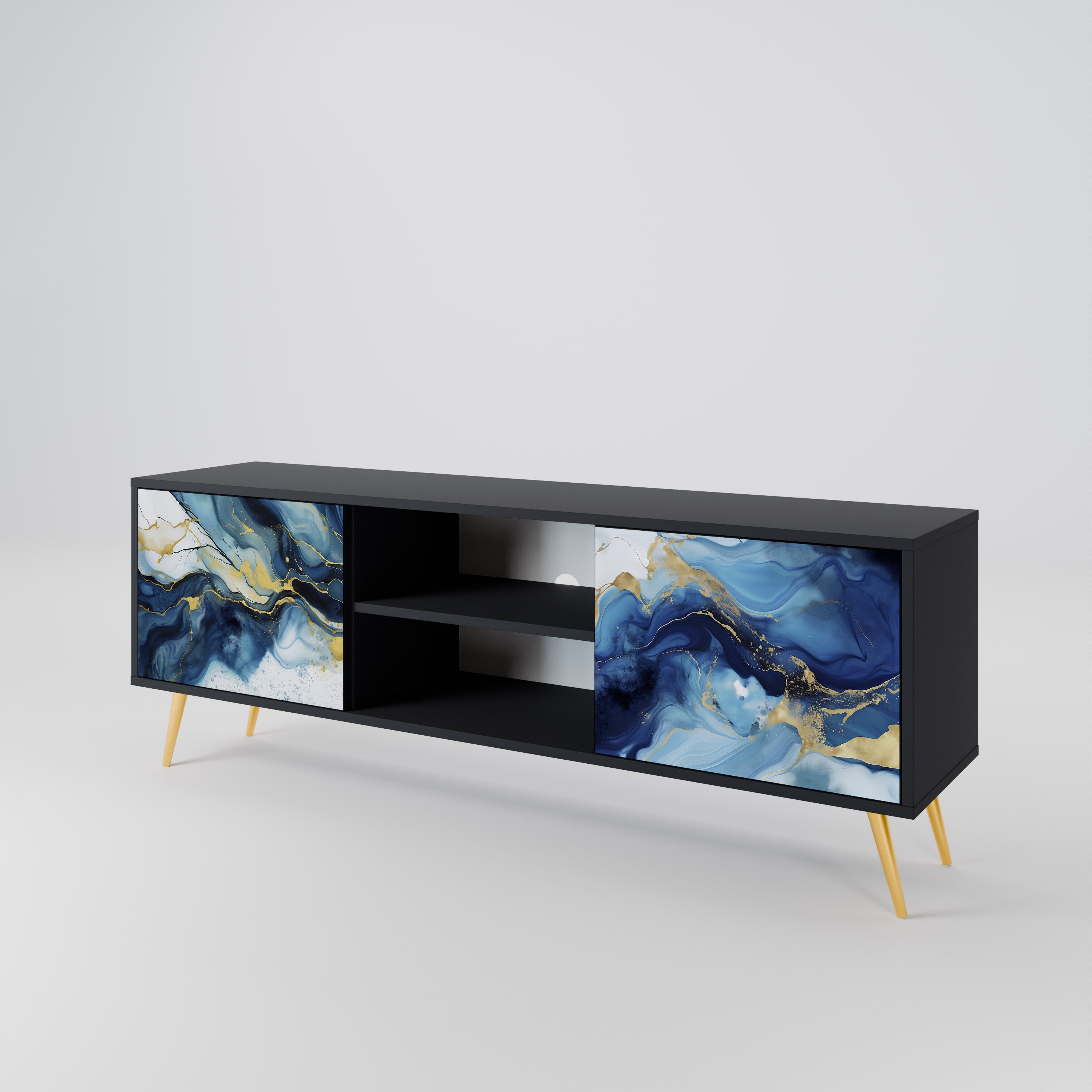 INKY MARBLE Szafka RTV 2-drzwiowa korpus Czarny