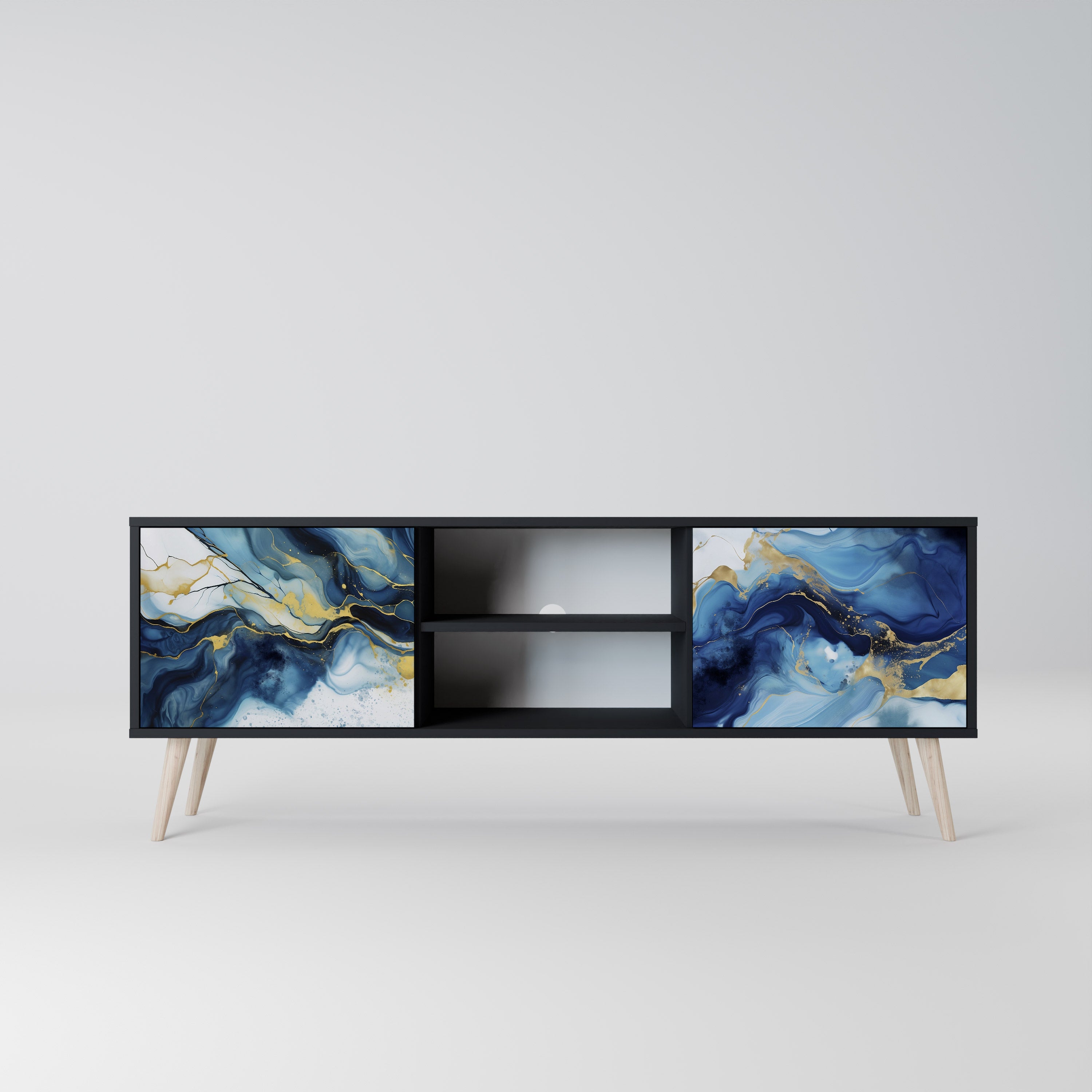INKY MARBLE Szafka RTV 2-drzwiowa korpus Czarny