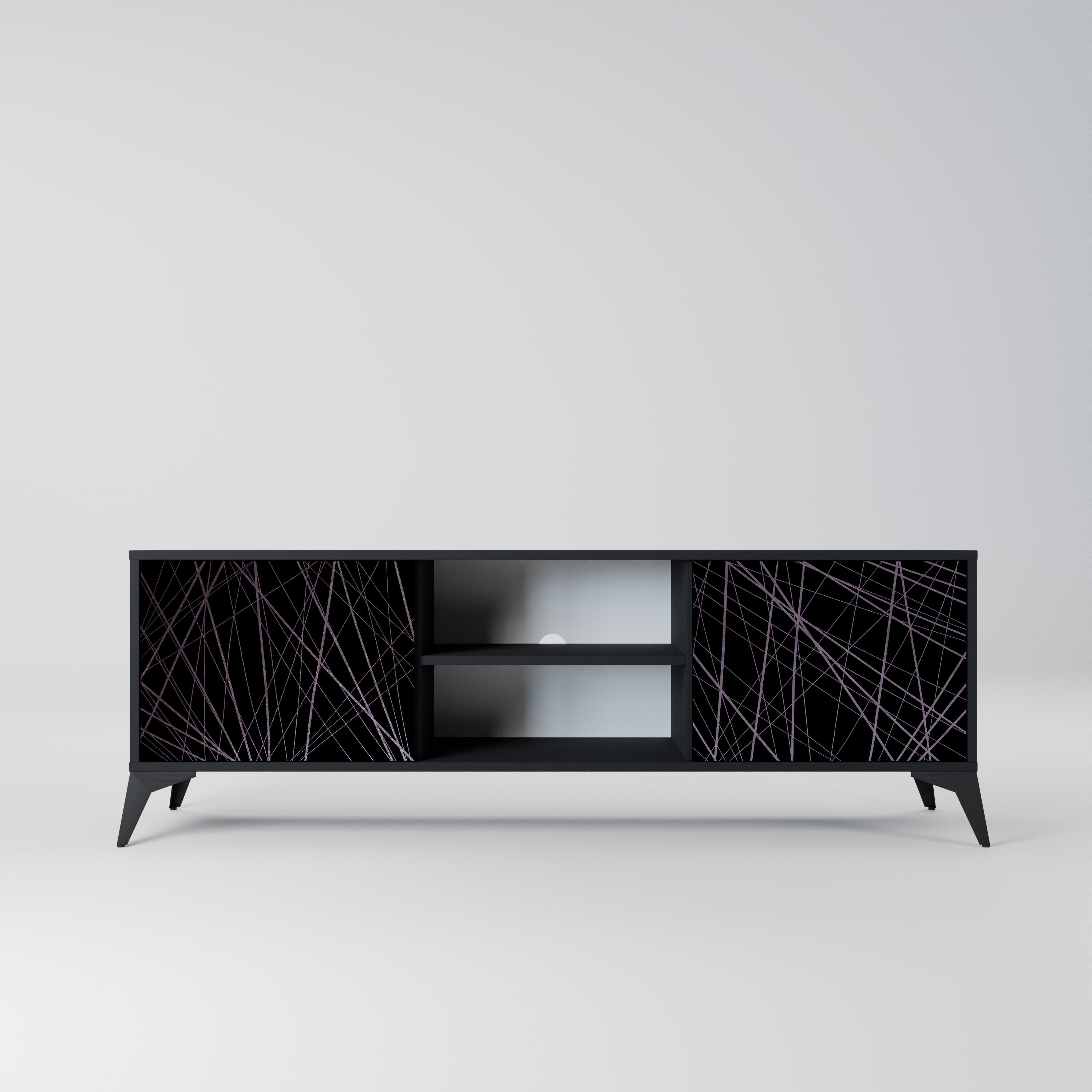 SHIMMER SPIDERGRAM Szafka RTV 2-drzwiowa korpus Czarny