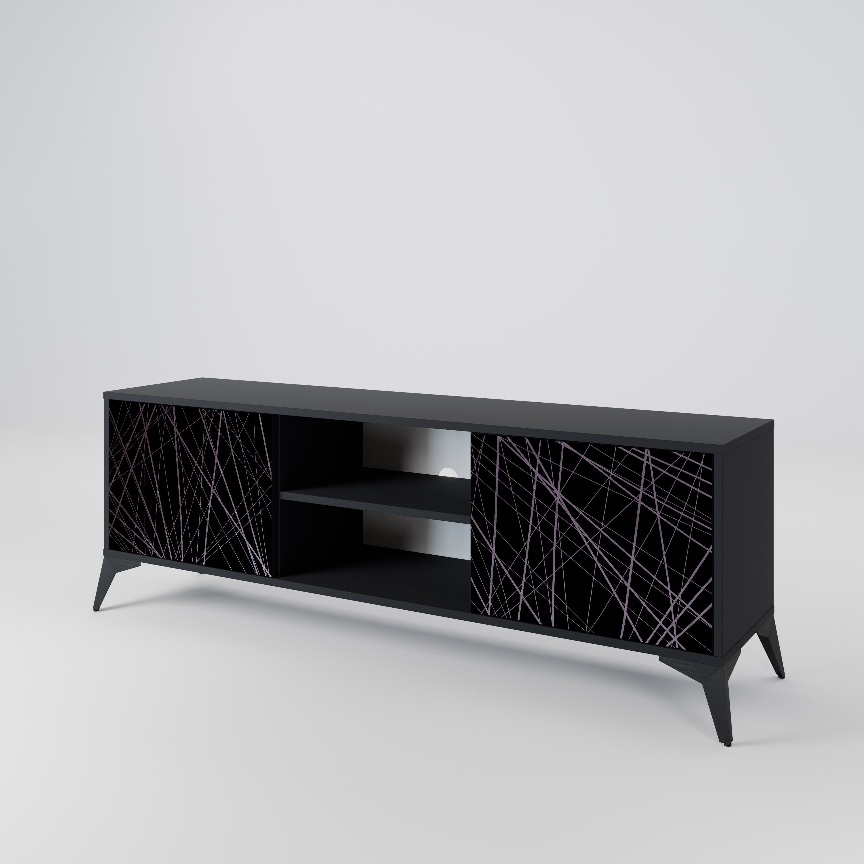 SHIMMER SPIDERGRAM Szafka RTV 2-drzwiowa korpus Czarny