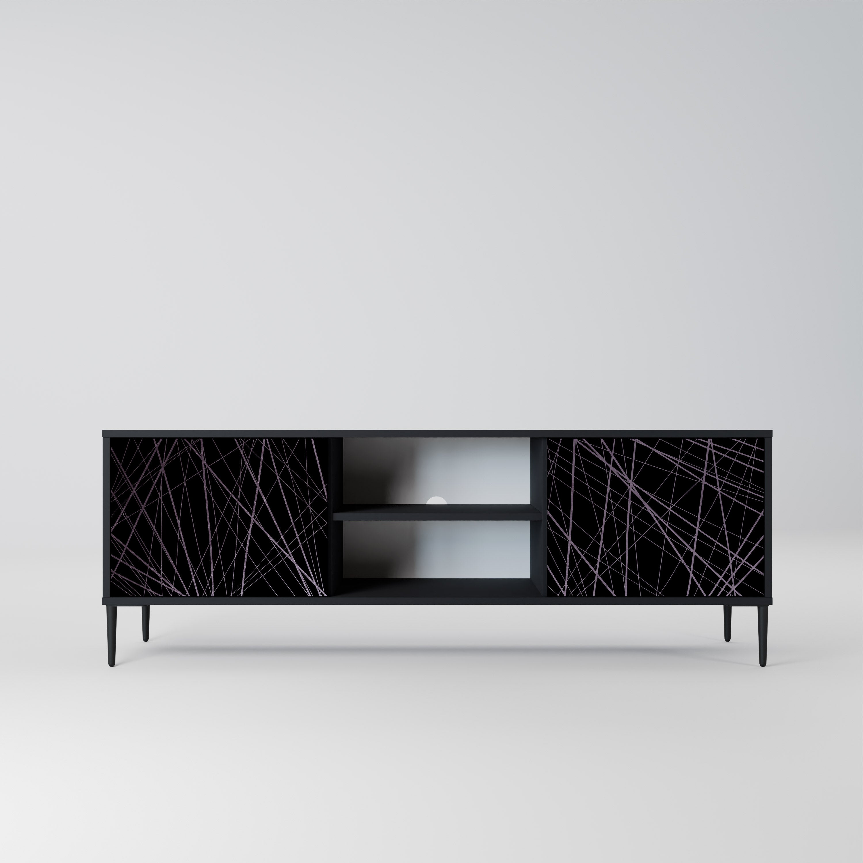 SHIMMER SPIDERGRAM Szafka RTV 2-drzwiowa korpus Czarny
