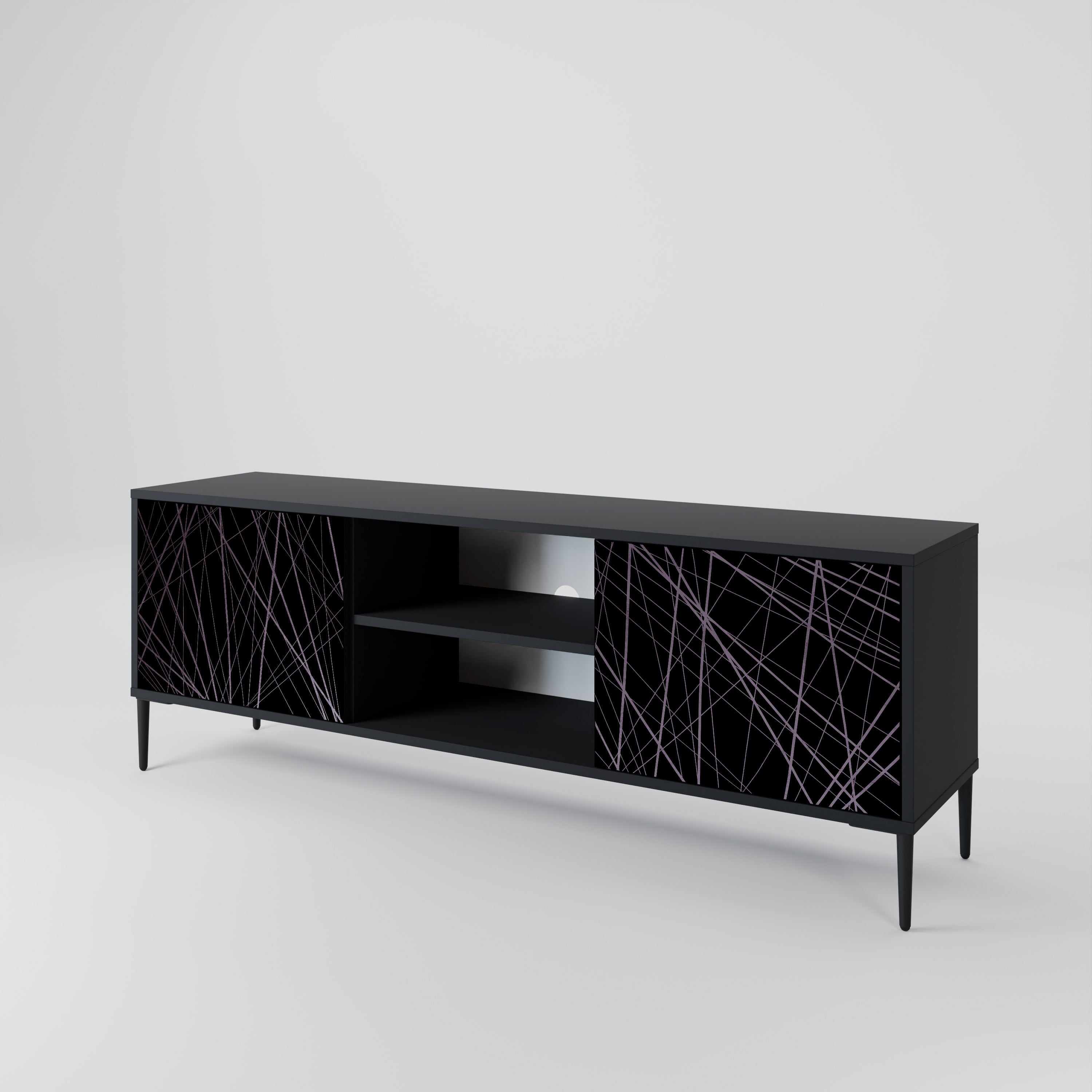 SHIMMER SPIDERGRAM Szafka RTV 2-drzwiowa korpus Czarny