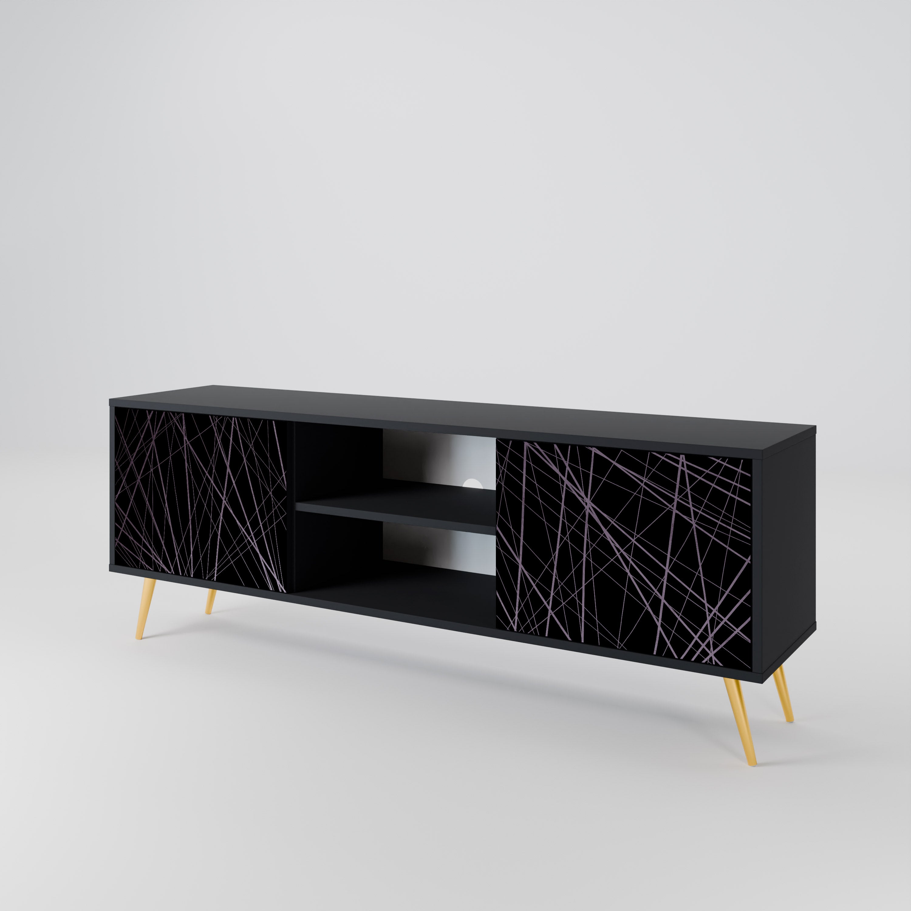 SHIMMER SPIDERGRAM Szafka RTV 2-drzwiowa korpus Czarny