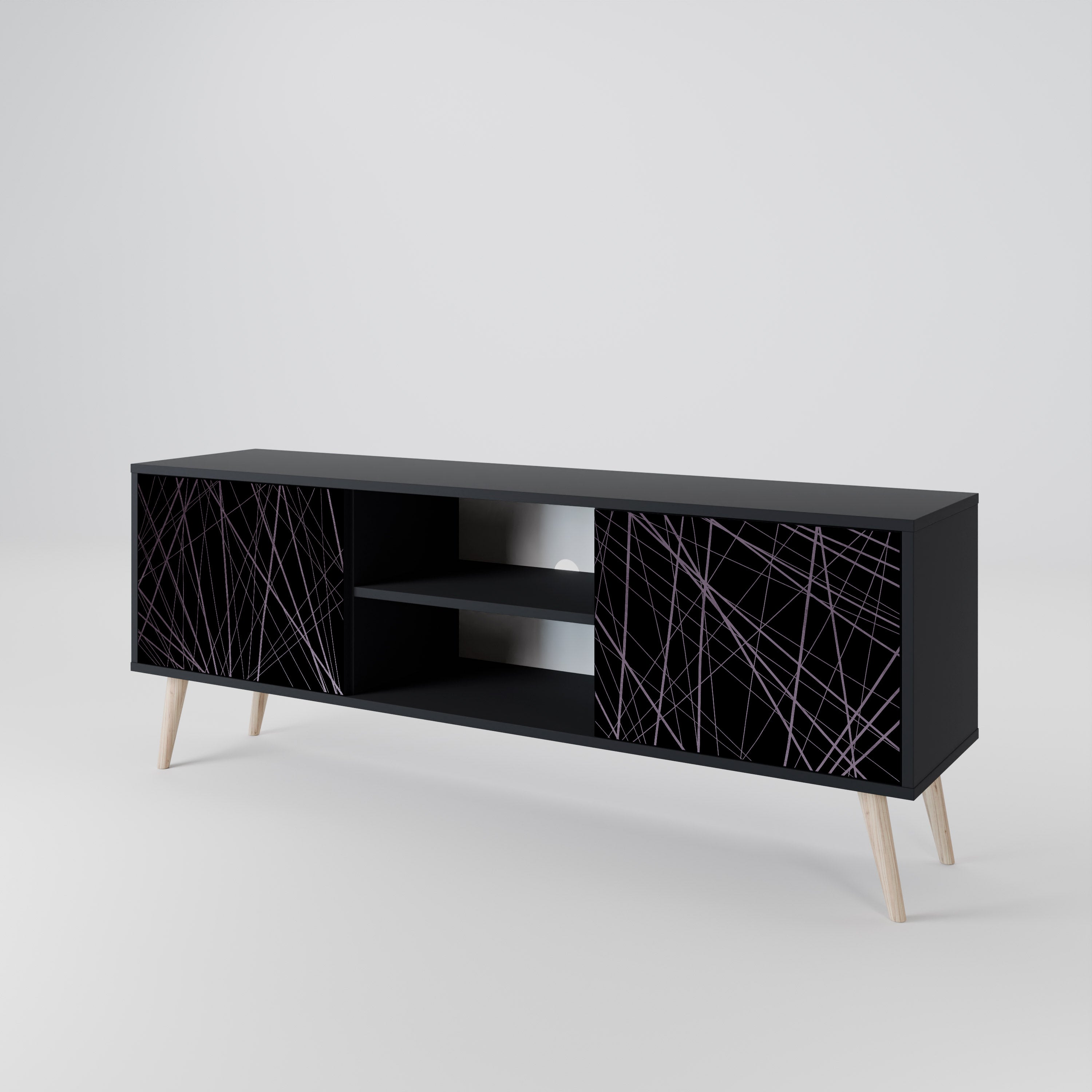 SHIMMER SPIDERGRAM Szafka RTV 2-drzwiowa korpus Czarny